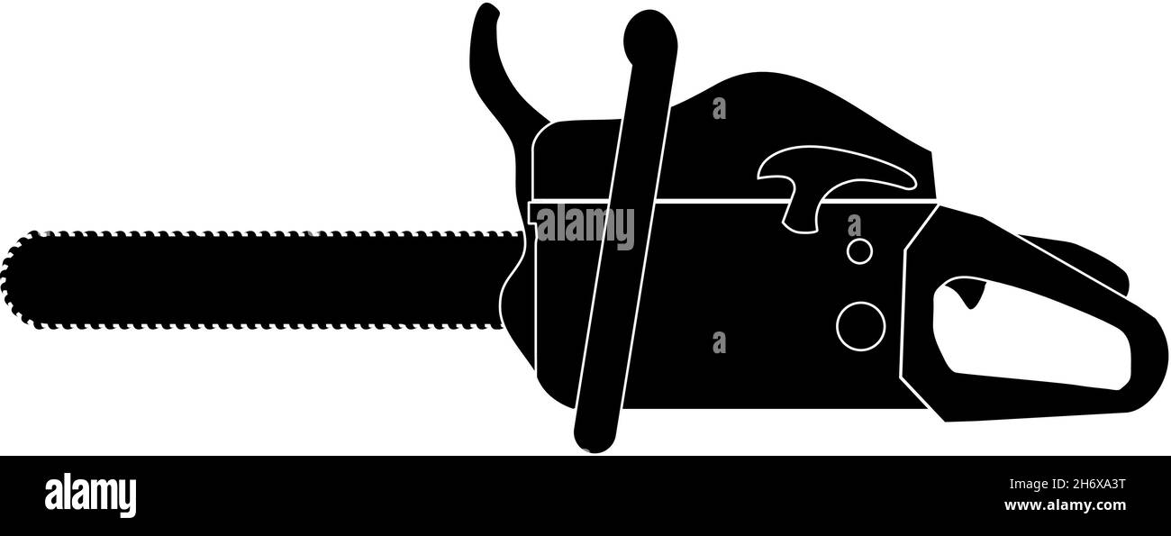 Vecteur de silhouette de tronçonneuse à essence Illustration de Vecteur