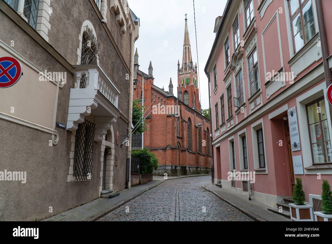 Riga, Lettonie, 2020 août - rue Banque D'Images