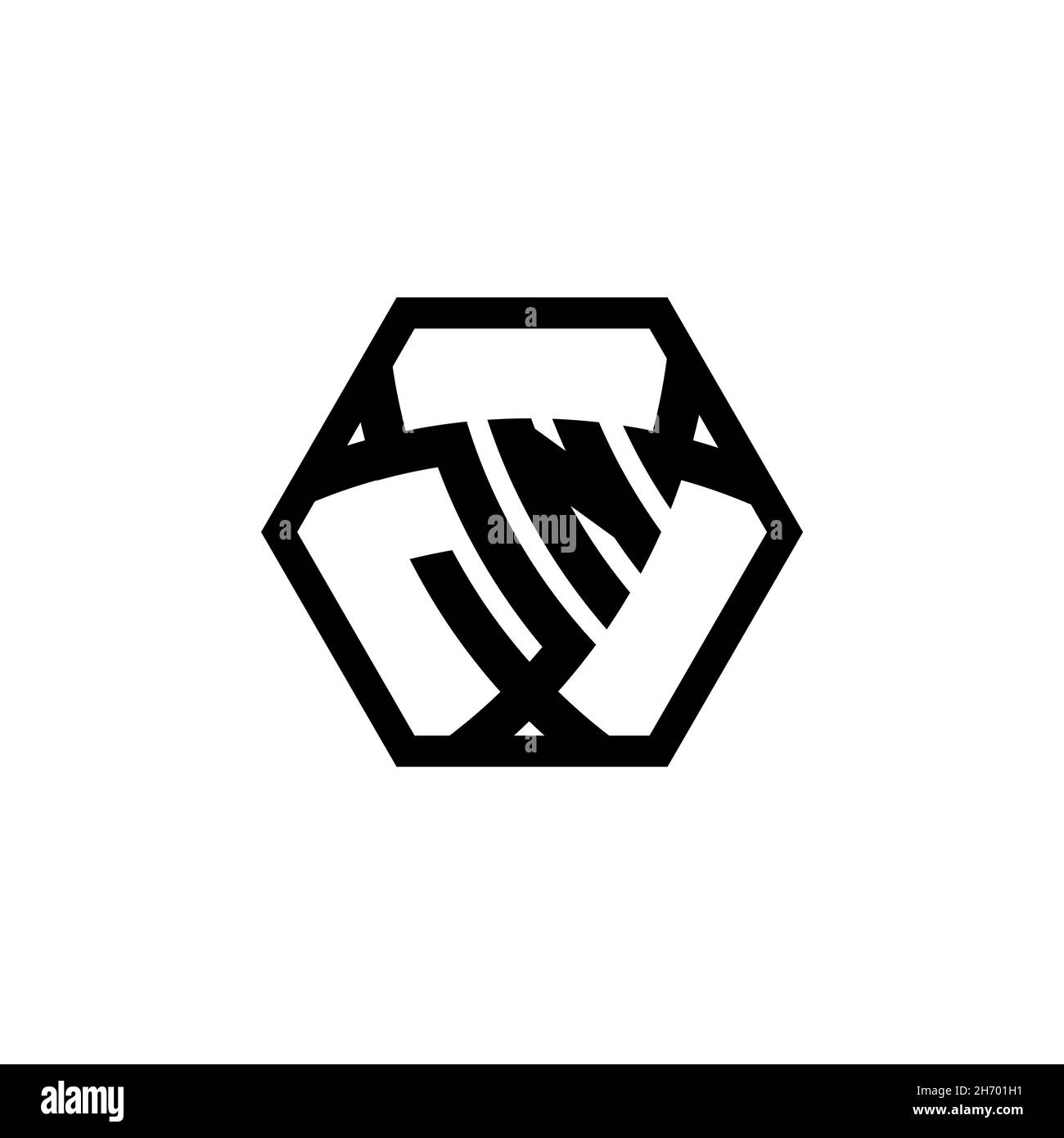 LETTRE du logo JN Monogram avec forme de triangle bouclier hexagonal arrondie.Logo triangle monogramme, logo bouclier monogramme, lettre triangle bouclier. Illustration de Vecteur