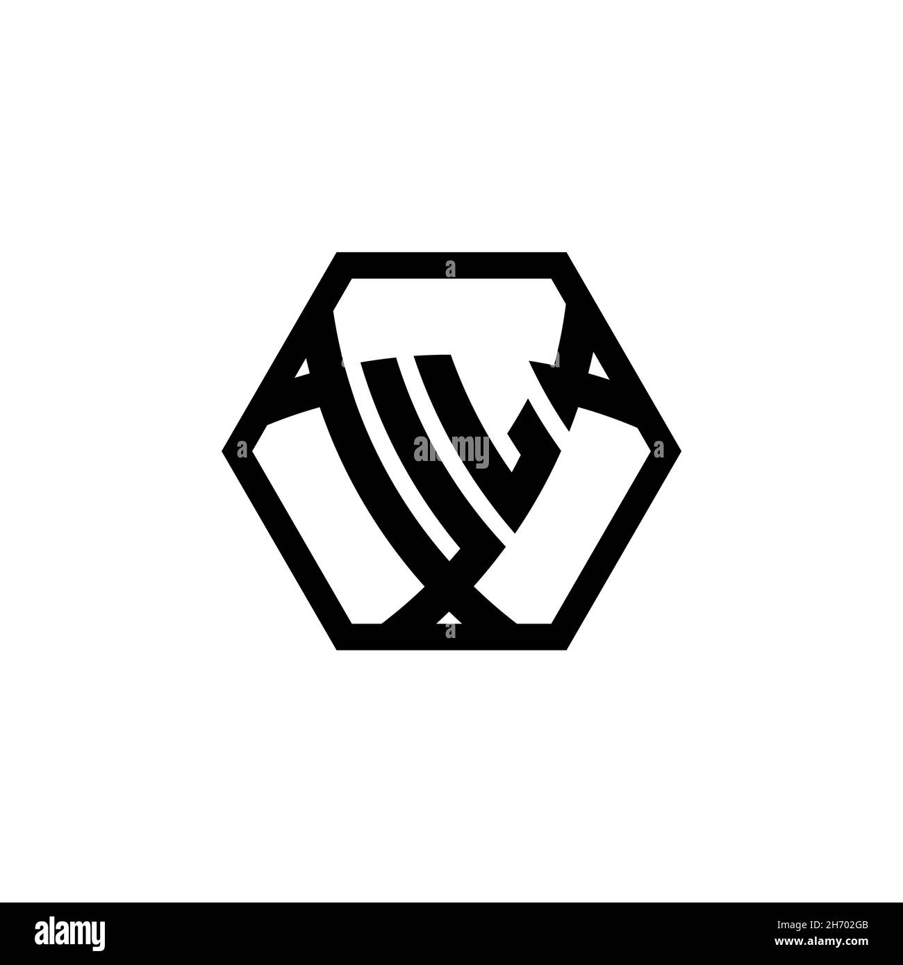 Lettre portant le logo UL Monogram avec forme de triangle arrondie hexagonale.Logo triangle monogramme, logo bouclier monogramme, lettre triangle bouclier. Illustration de Vecteur