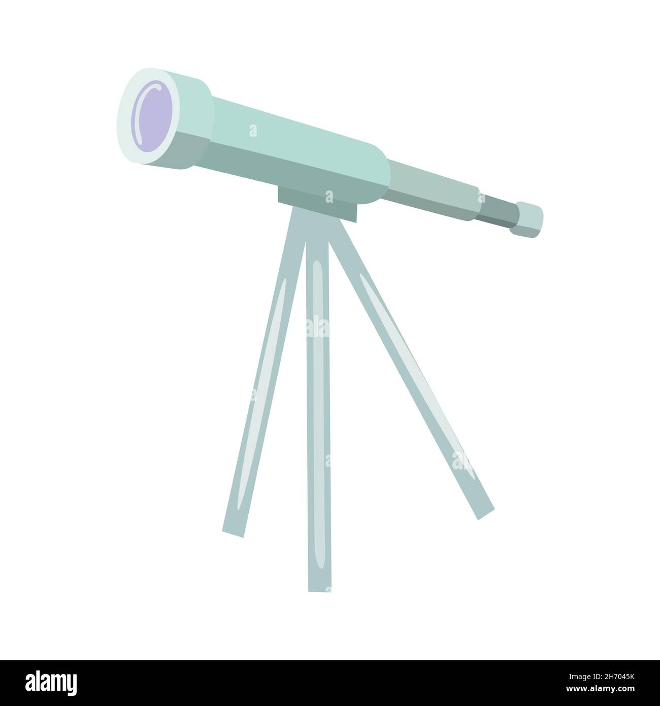 Couleur vectorielle plate icône optique astronomique avec télescope illustration vectorielle plate isoler sur un fond blanc Illustration de Vecteur