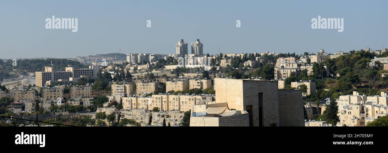Vue sur le quartier de Talpiot à Jérusalem, Israël. Banque D'Images