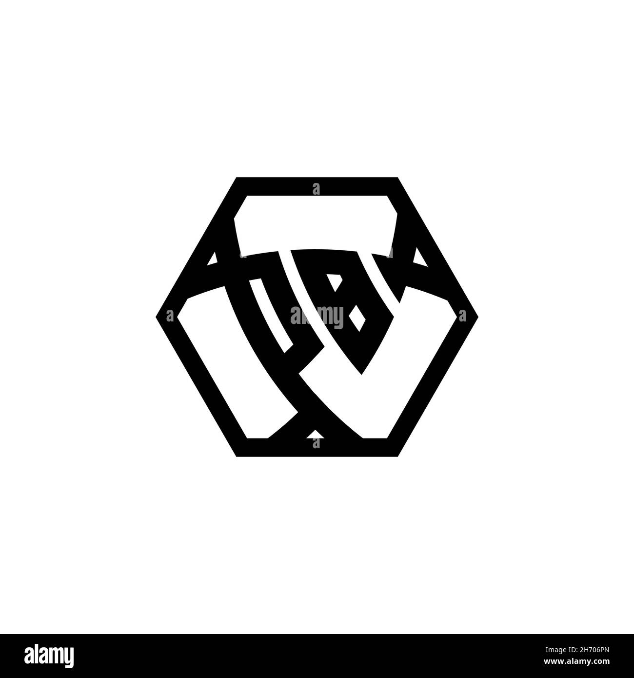 PB Monogram logo lettre avec triangle bouclier forme hexagonale arrondie.Logo triangle monogramme, logo bouclier monogramme, lettre triangle bouclier. Illustration de Vecteur