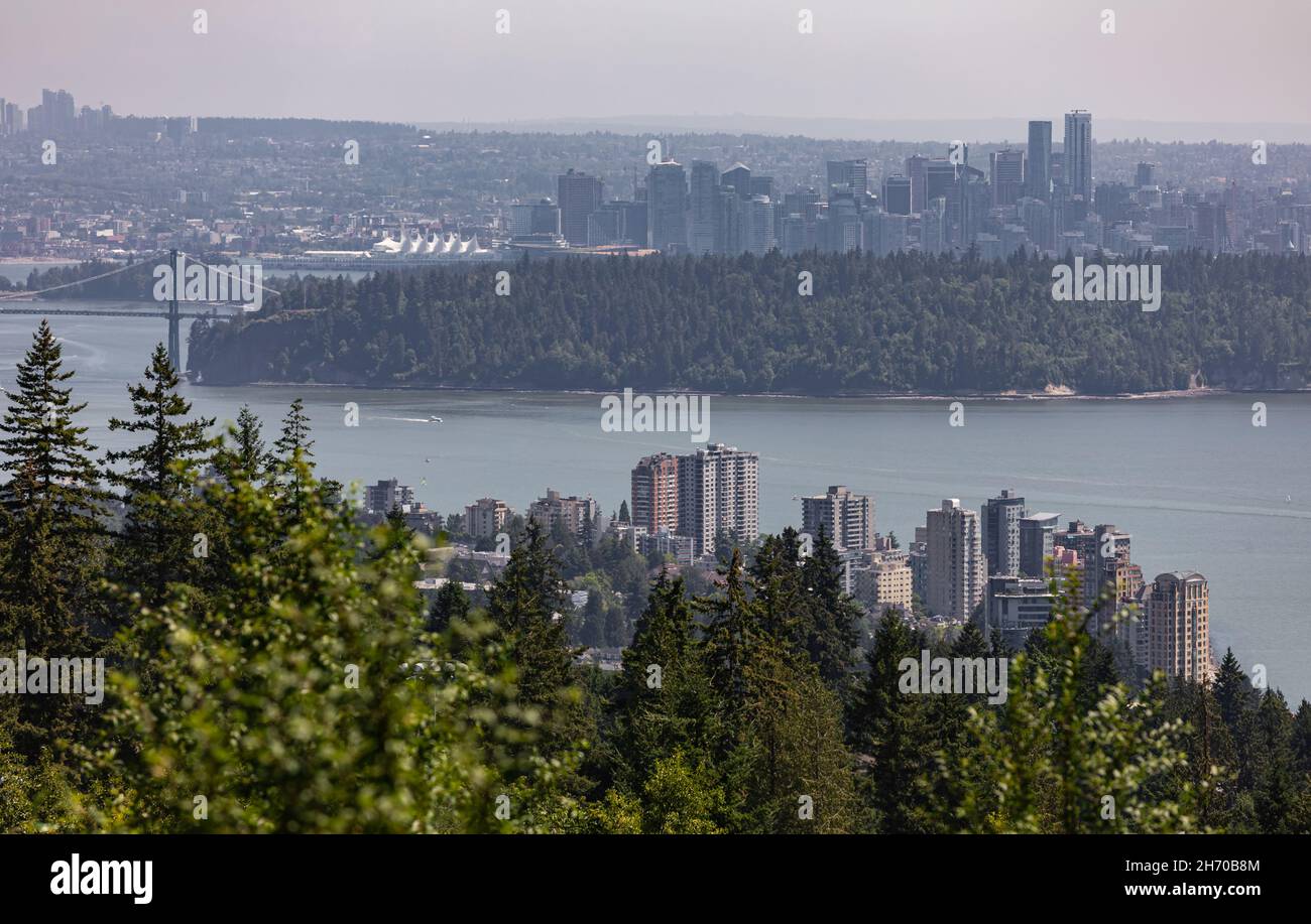 Vue d'un grand Vancouver, vue de Cypress Mountain Vancouver Outlook, West Vancouver, C.-B., Canada. Banque D'Images