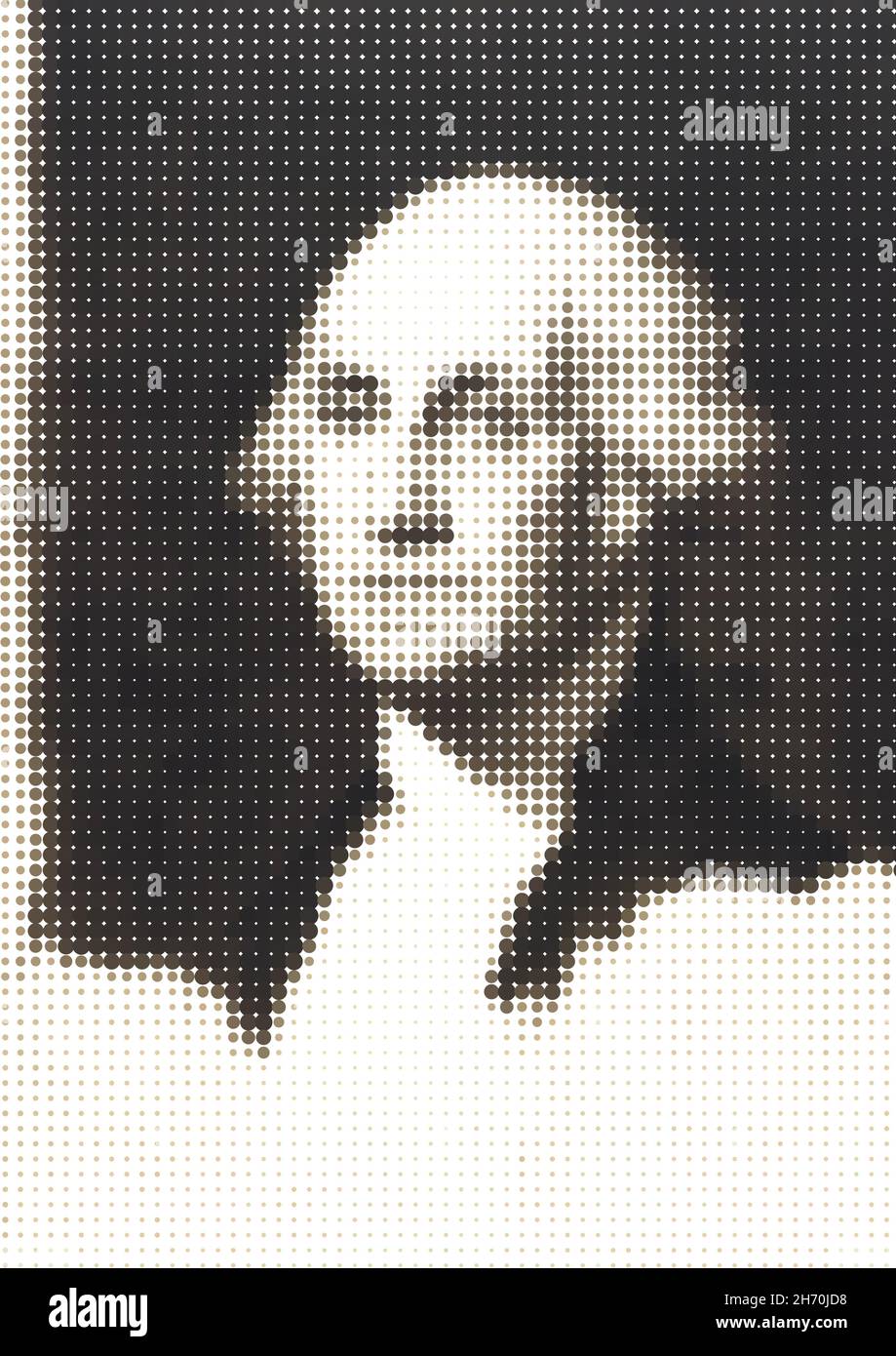 Élaboration graphique du portrait de George Washington, premier président des États-Unis. Illustration de Vecteur