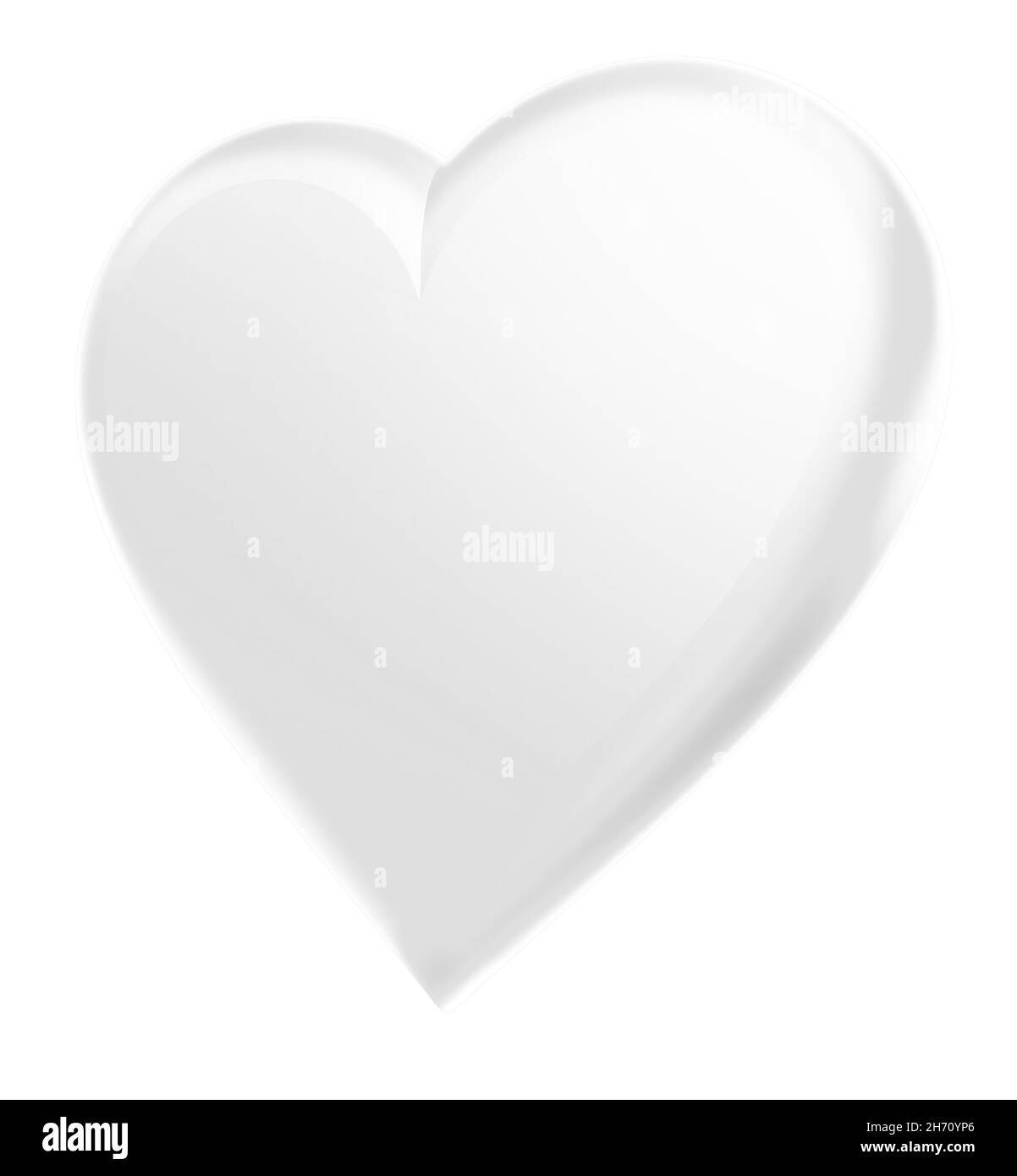 Forme du cœur - icône de symbole de signe blanc brillant - rendu 3d Banque D'Images