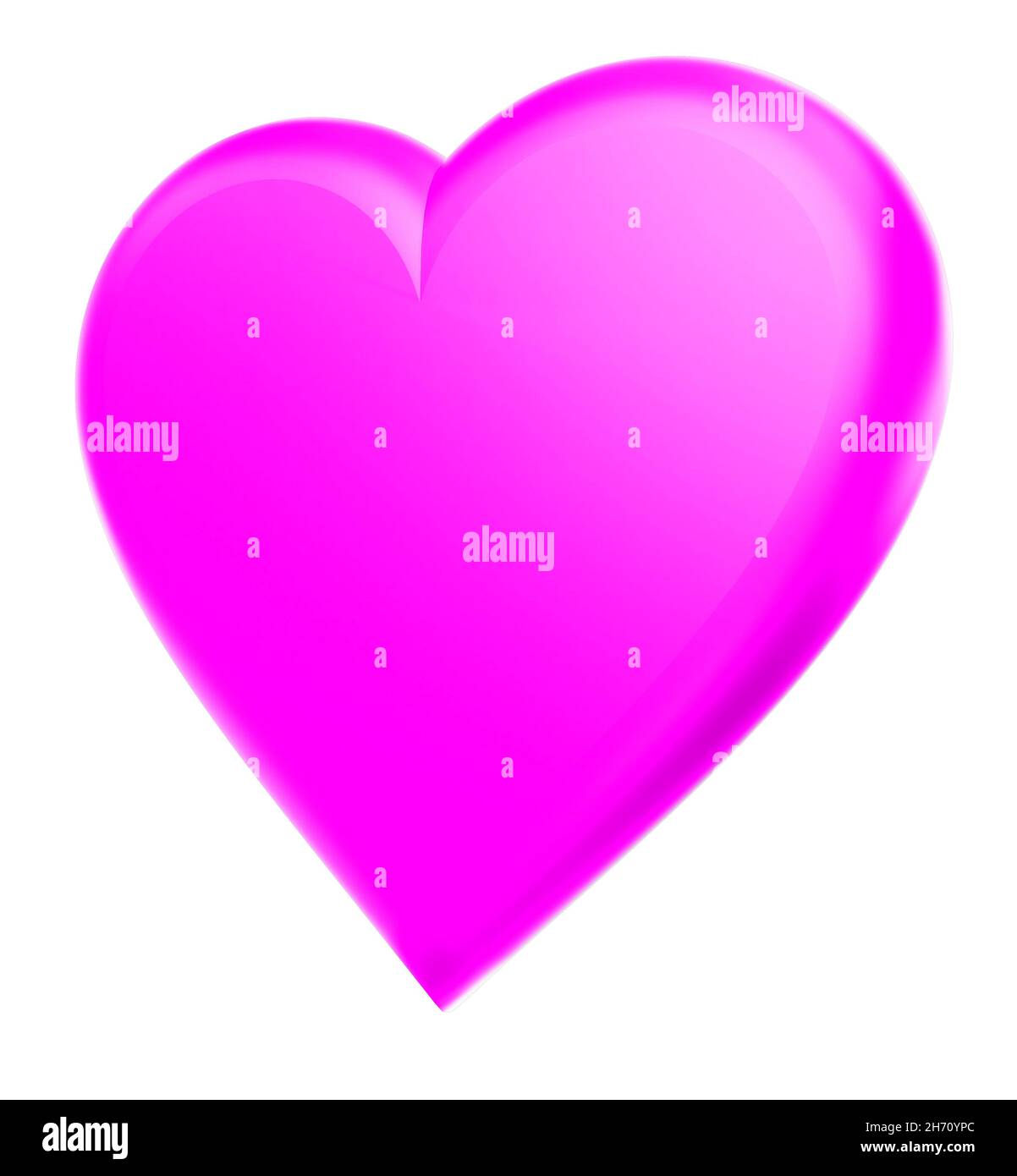 Forme du cœur - icône de symbole de signe brillant rose violet - rendu 3d Banque D'Images
