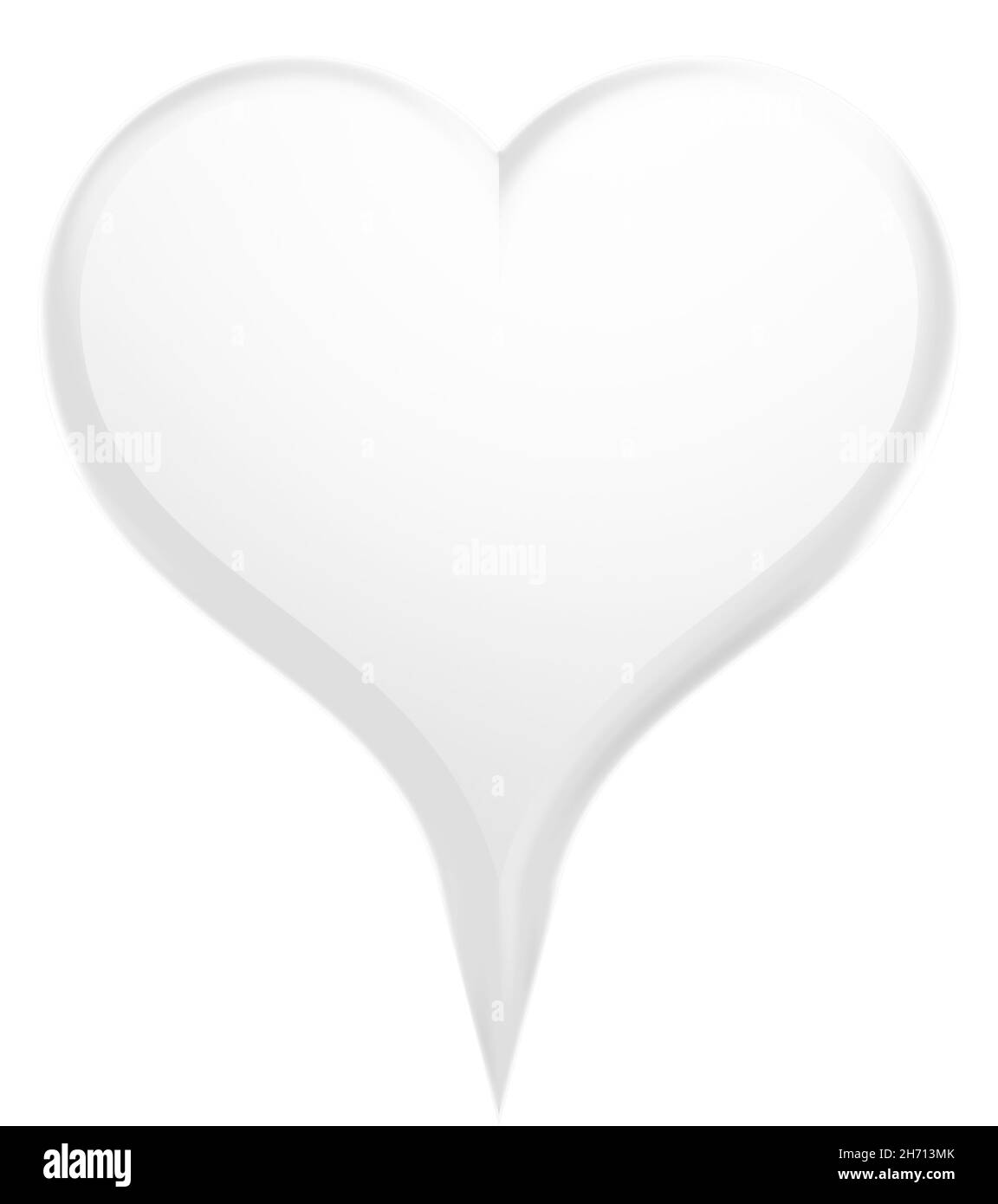 Forme du cœur - icône de symbole de signe blanc brillant - rendu 3d Banque D'Images