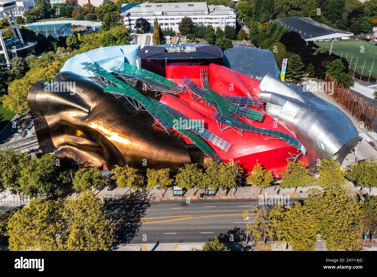 Museum of Pop Culture ou MOPOP, Frank Gehry, Seattle, Washington, Etats-Unis Banque D'Images