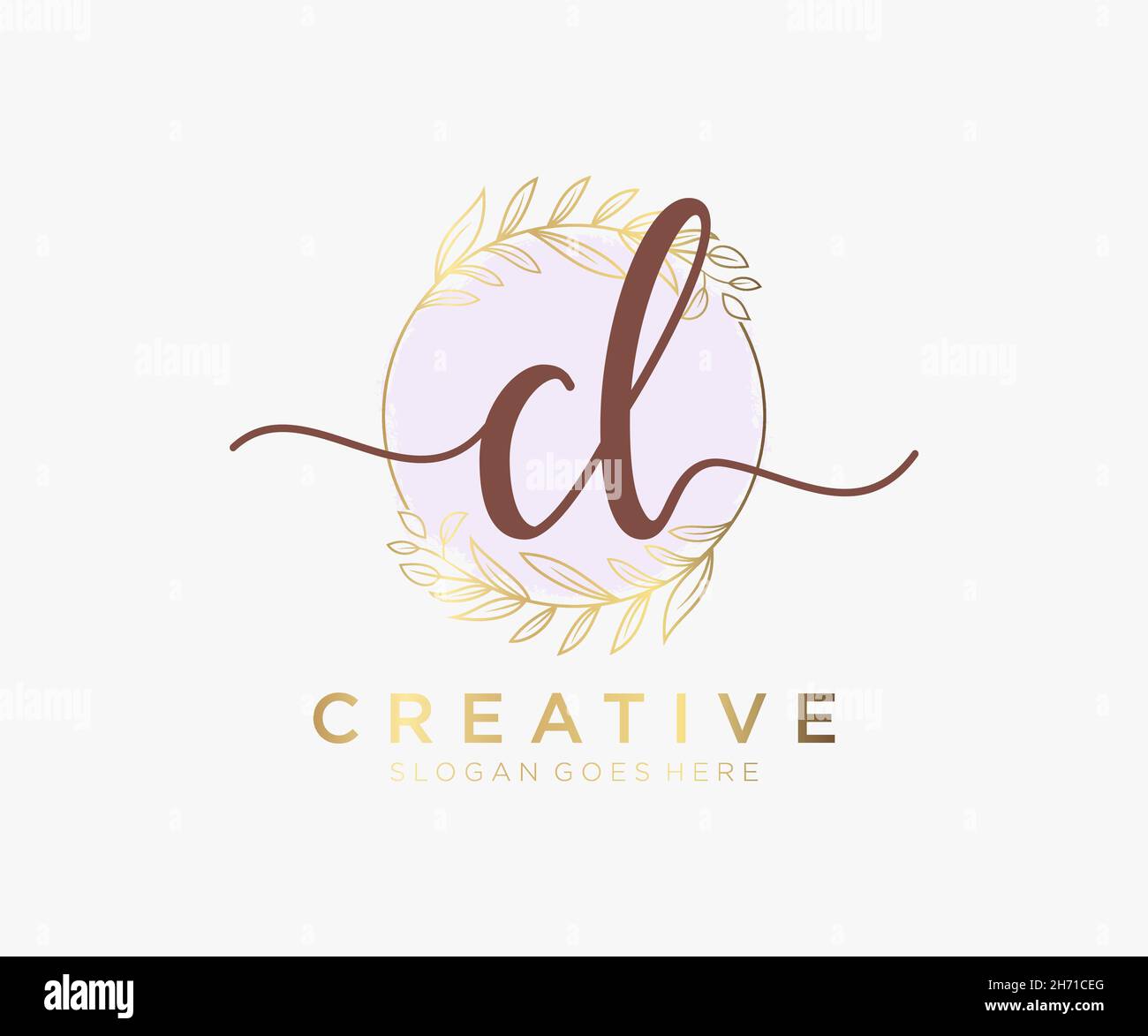 Logo féminin CL.Utilisable pour les logos nature, salon, Spa, cosmétique et Beauté.Elément de modèle de logo Flat Vector. Illustration de Vecteur