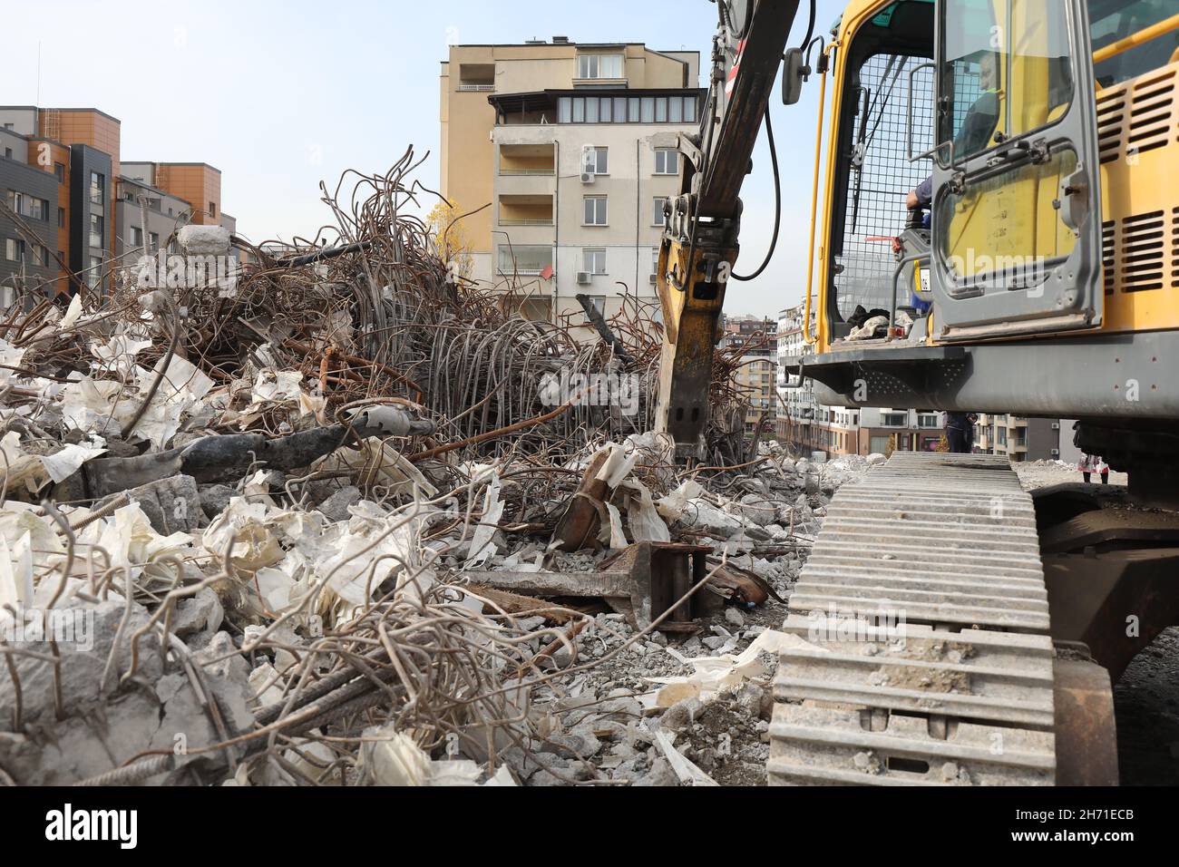 Sofia, Bulgarie - 8 novembre 2021 : démolition à Sofia, Bulgarie Banque D'Images