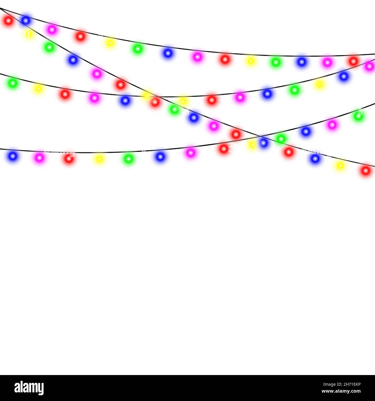 Les lumières de Noël ont isolé des éléments de design réalistes. Guirlandes lumineuses. Illustration vectorielle. Illustration de Vecteur