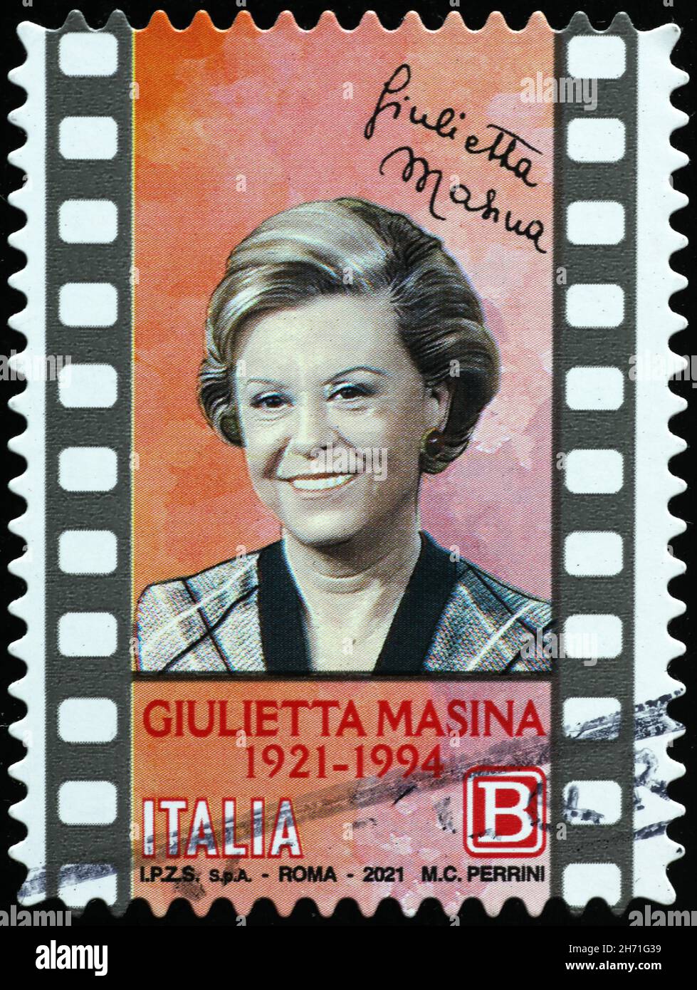 Giulietta masina sur timbre-poste italien Banque D'Images