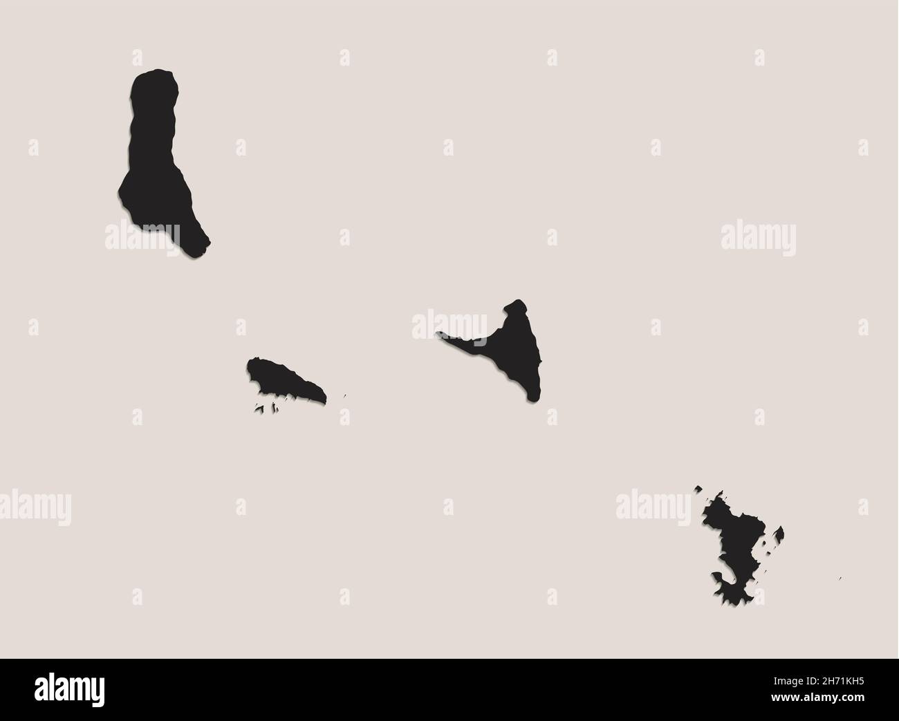 Carte noire des îles Comoro, tableau noir, vierge Banque D'Images