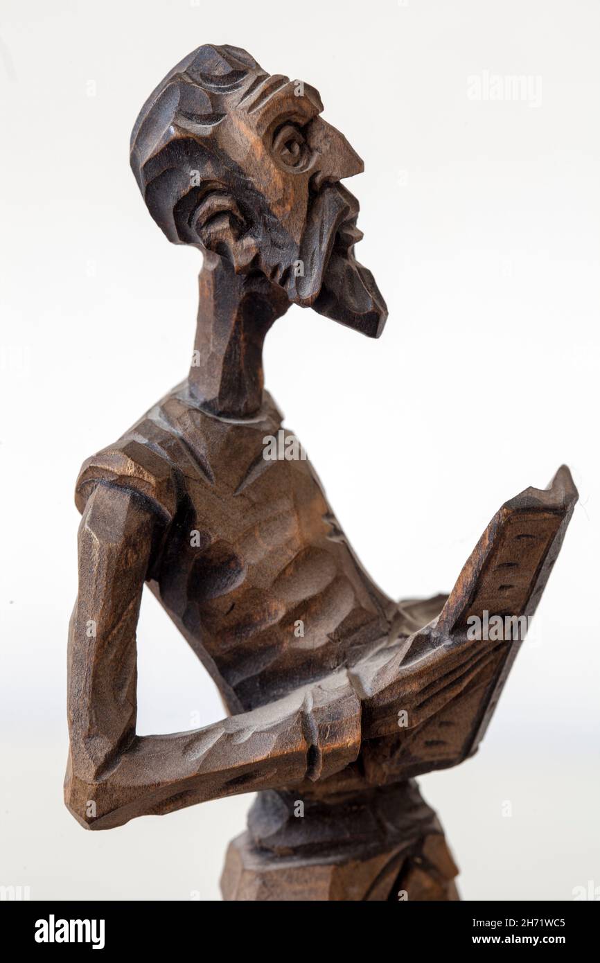 Figurine Don Quichotte en bois sculpté Banque D'Images