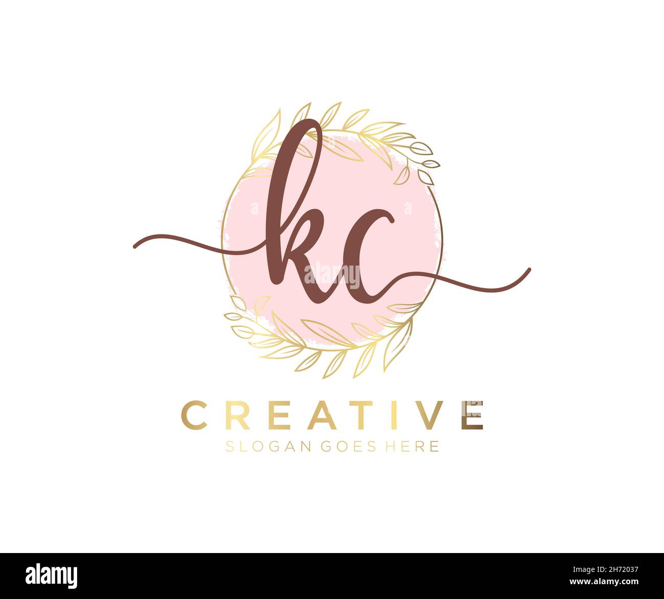 Logo féminin KCAA.Utilisable pour les logos nature, salon, Spa, cosmétique et Beauté.Elément de modèle de logo Flat Vector. Illustration de Vecteur