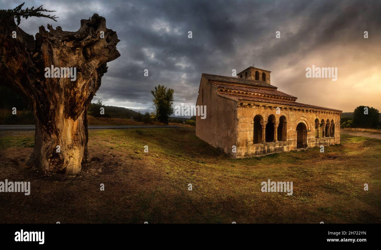 Église de Nuestra Señora de la Vega, Pedrosa, Provincia de Segovia, Espagne Banque D'Images