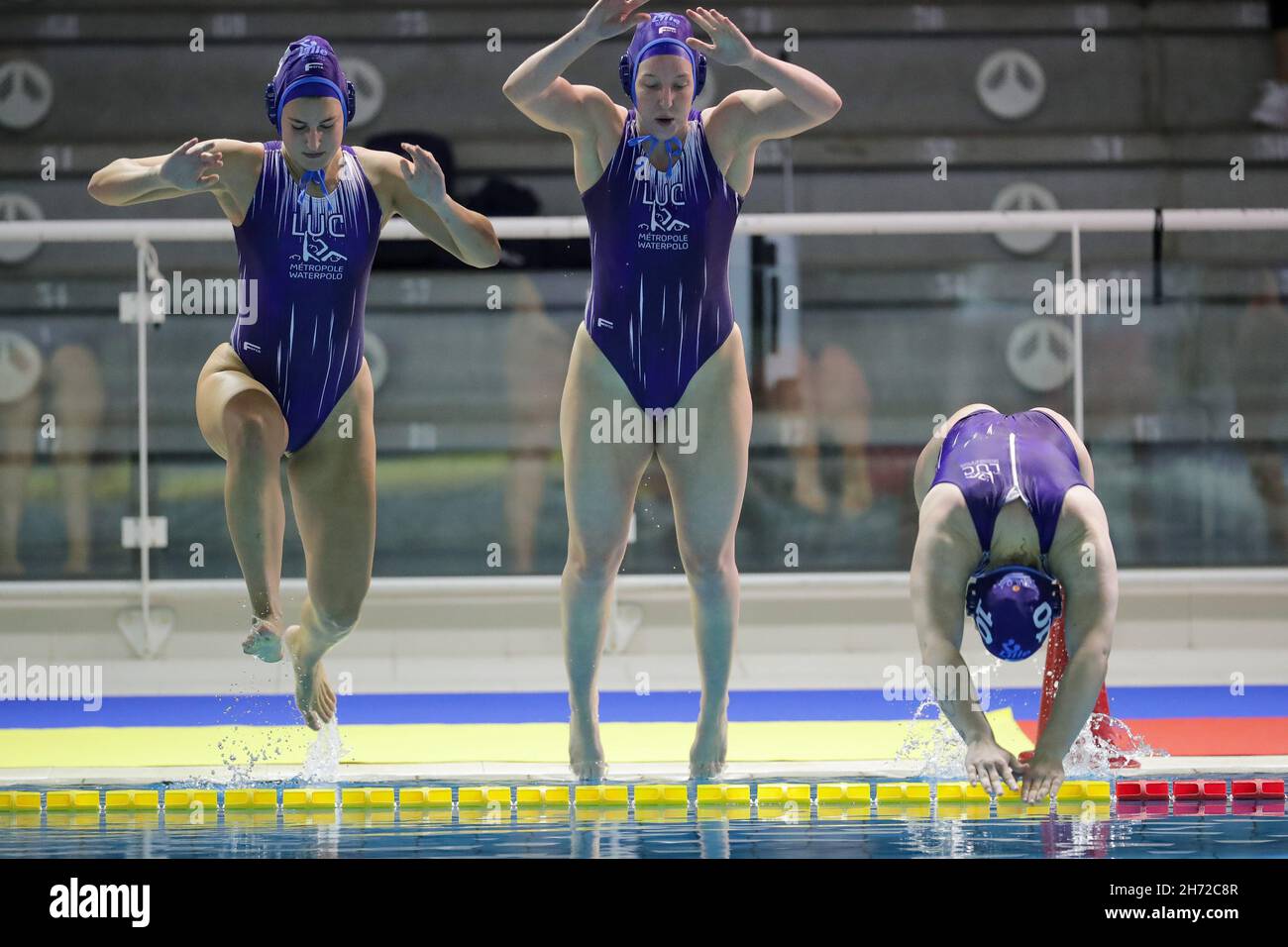 Piscine Polo Natatorio, Rome, Italie, 19 novembre 2021,Lille UC lors de la FTC Telekom Budapest vs Lille UC - Waterpolo EuroLeague Women Match Banque D'Images