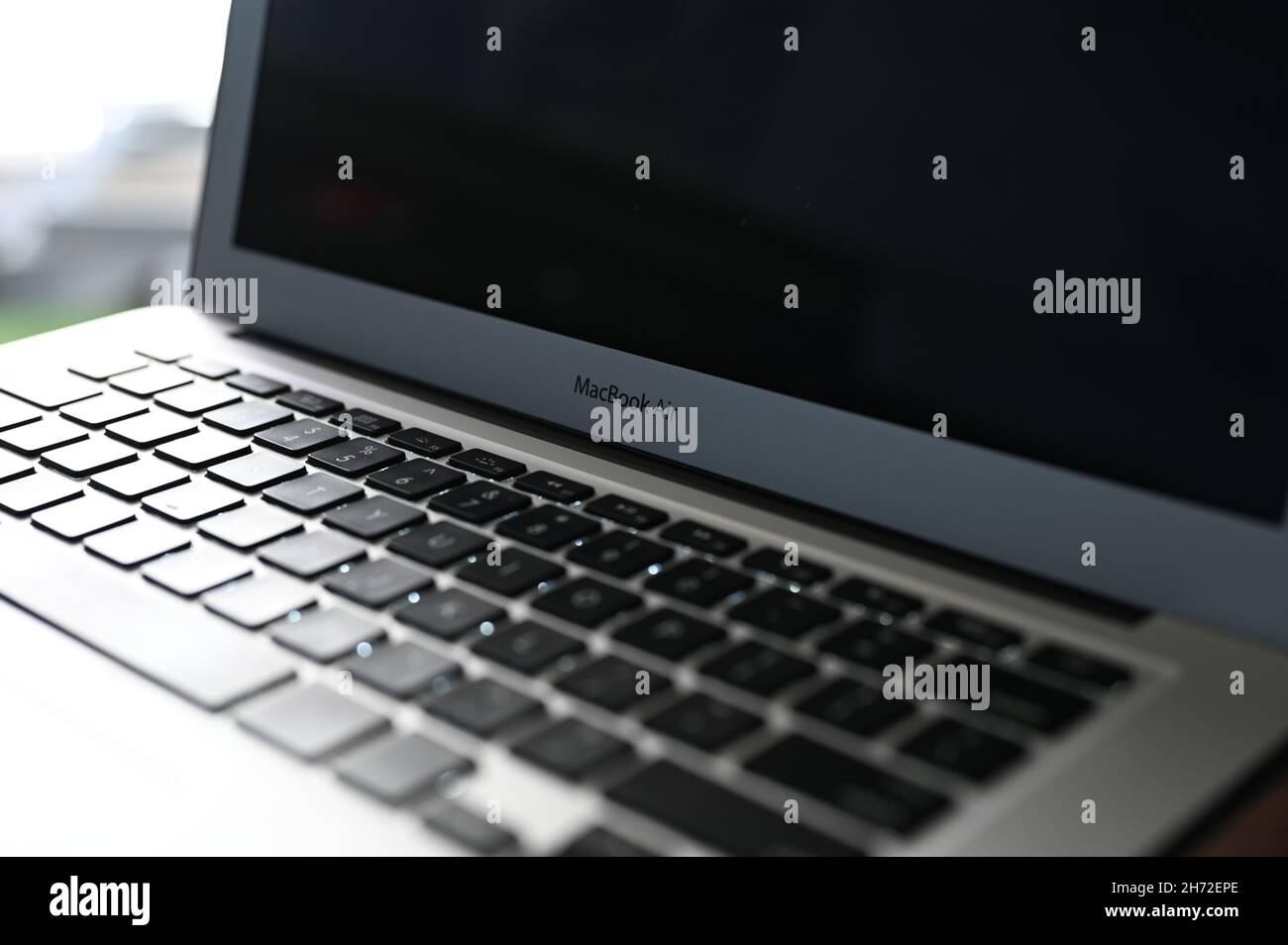 MacBook air sur un clavier de plus près Banque D'Images
