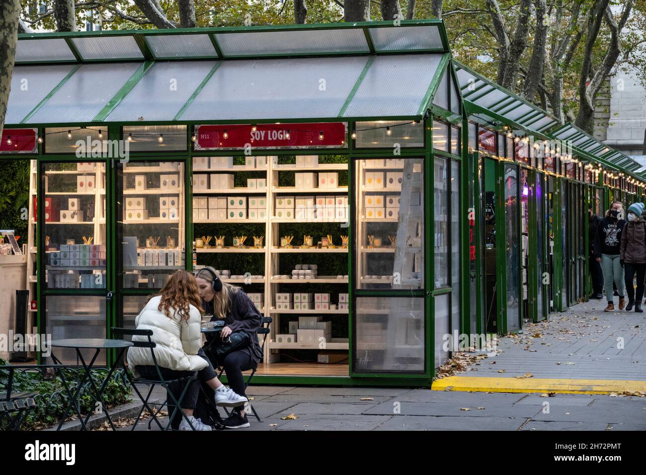 Winter Village à Bryant Park, New York, 2021 Banque D'Images