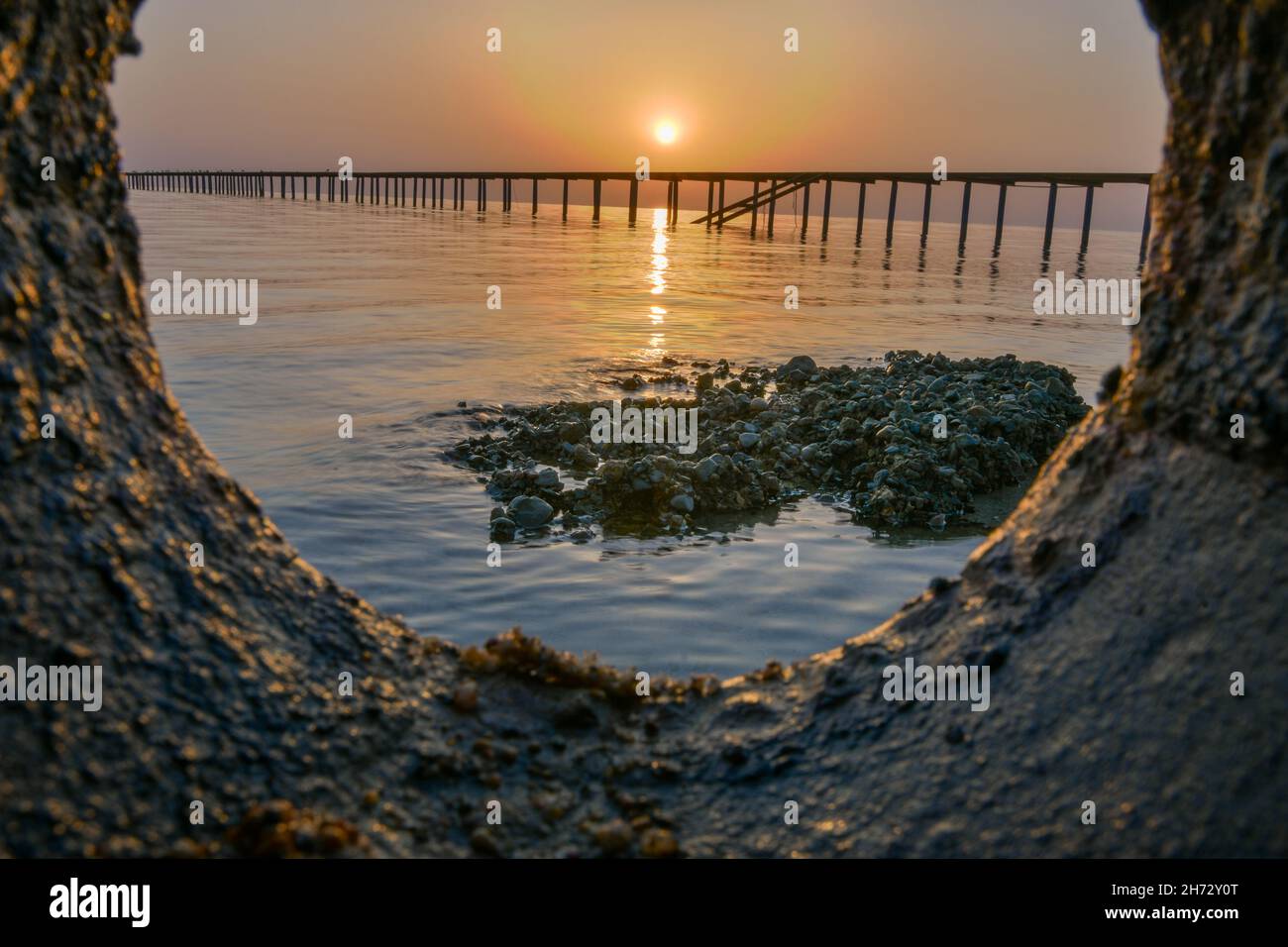 Old rusty pier Banque D'Images
