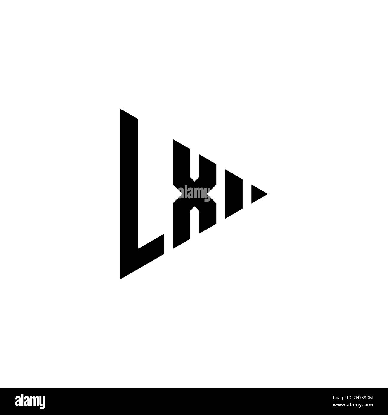 LX Monogram logo lettre avec triangle jouer bouton style sur fond isolé.Logo triangle monogramme, lettre triangle play logo. Illustration de Vecteur