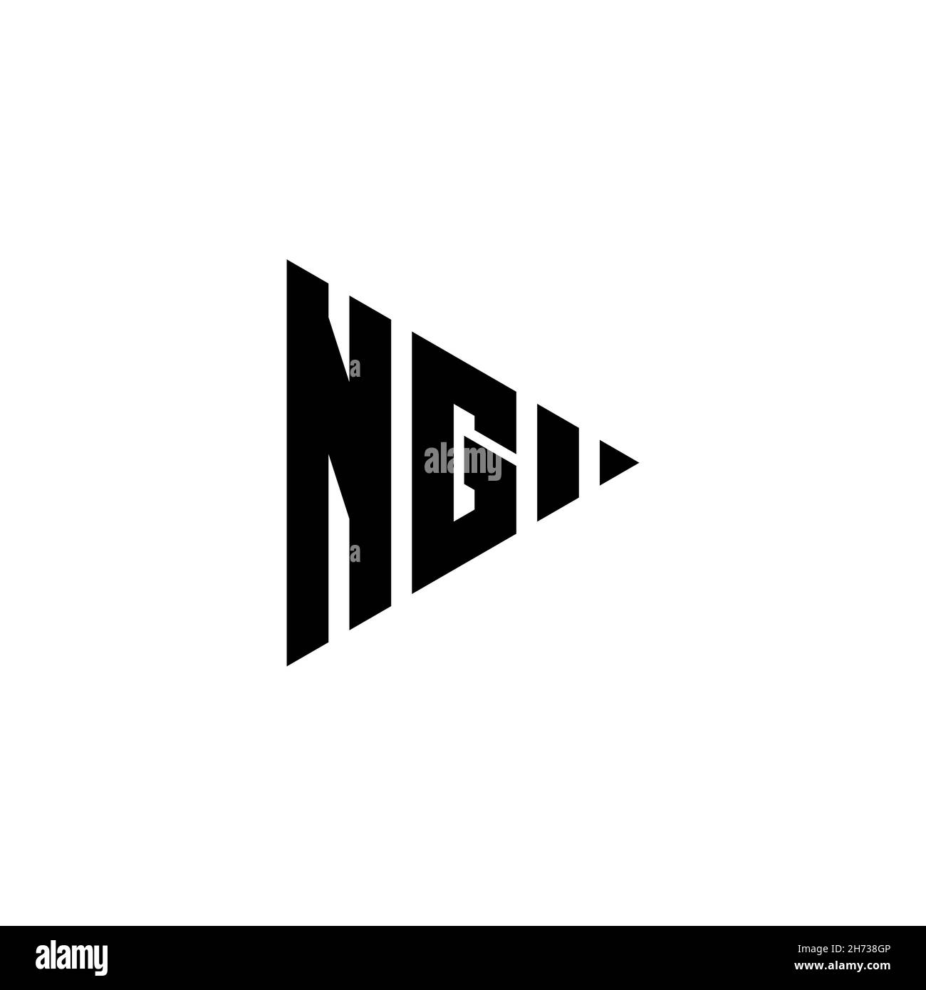 NG Monogram logo lettre avec triangle de jeu bouton style sur fond isolé.Logo triangle monogramme, lettre triangle play logo. Illustration de Vecteur