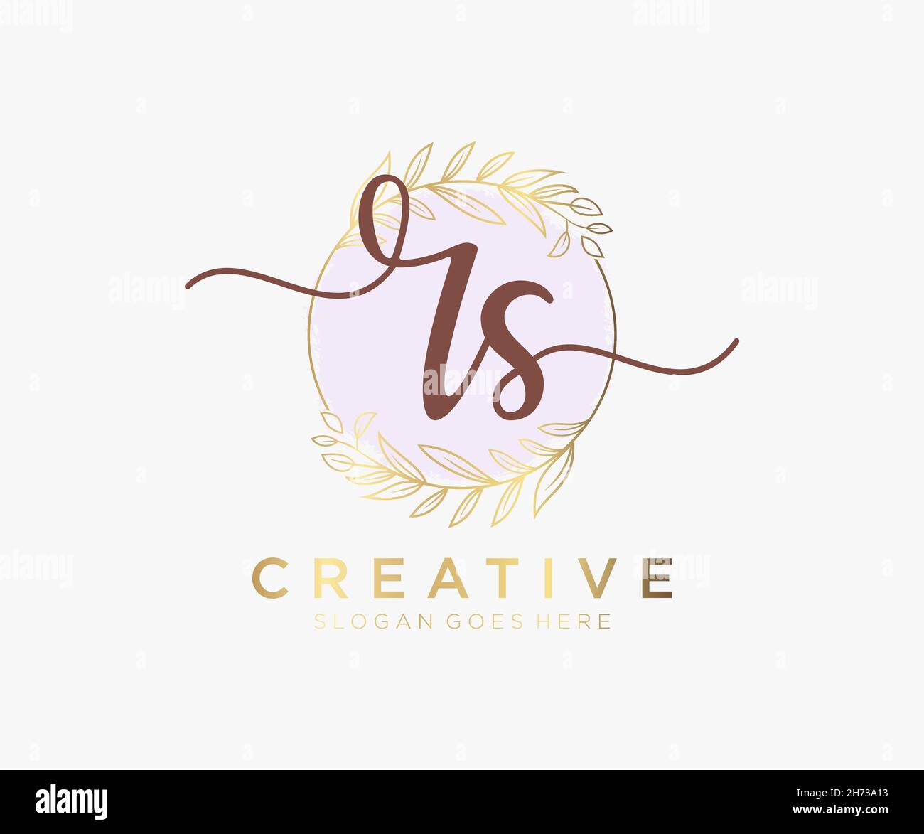 Logo RS féminin.Utilisable pour les logos nature, salon, Spa, cosmétique et Beauté.Elément de modèle de logo Flat Vector. Illustration de Vecteur