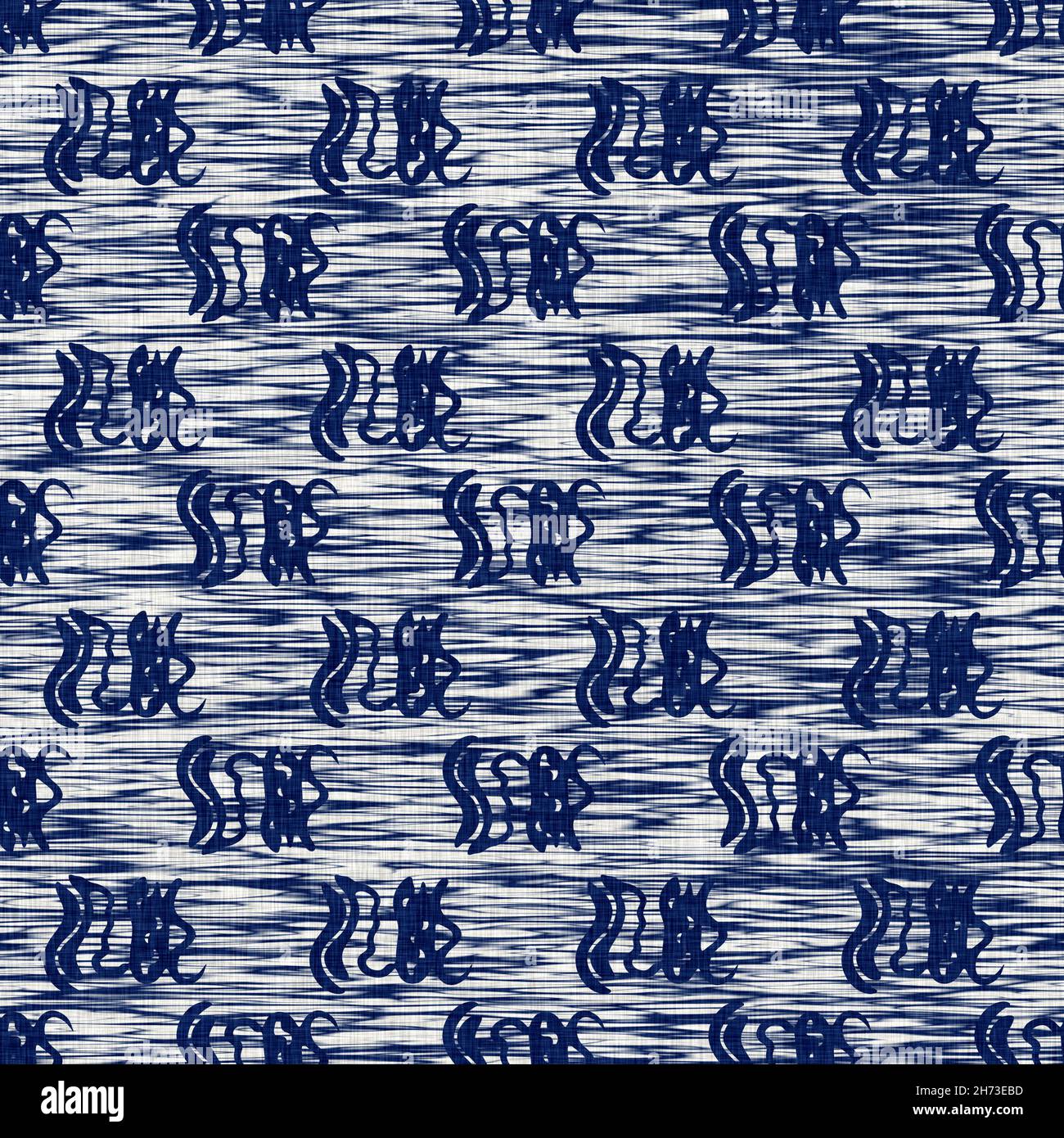 Tissu teint indigo, motif moucheté aléatoire. Tissu tendance sans couture, résistant à l'impression sur toute la surface. Imprimé kimono japonais. Élevée Banque D'Images