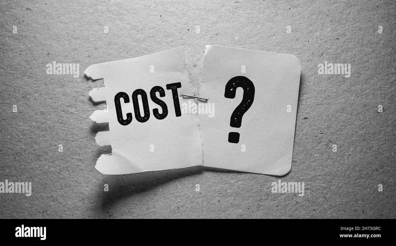 Gros plan de Cost Word , idée de concept d'entreprise Banque D'Images