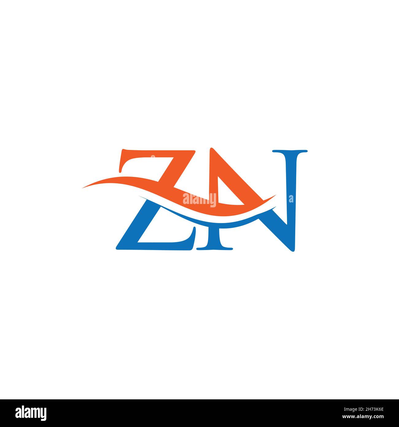 LOGO ZN vecteur.Logo Swoosh lettre ZN Illustration de Vecteur