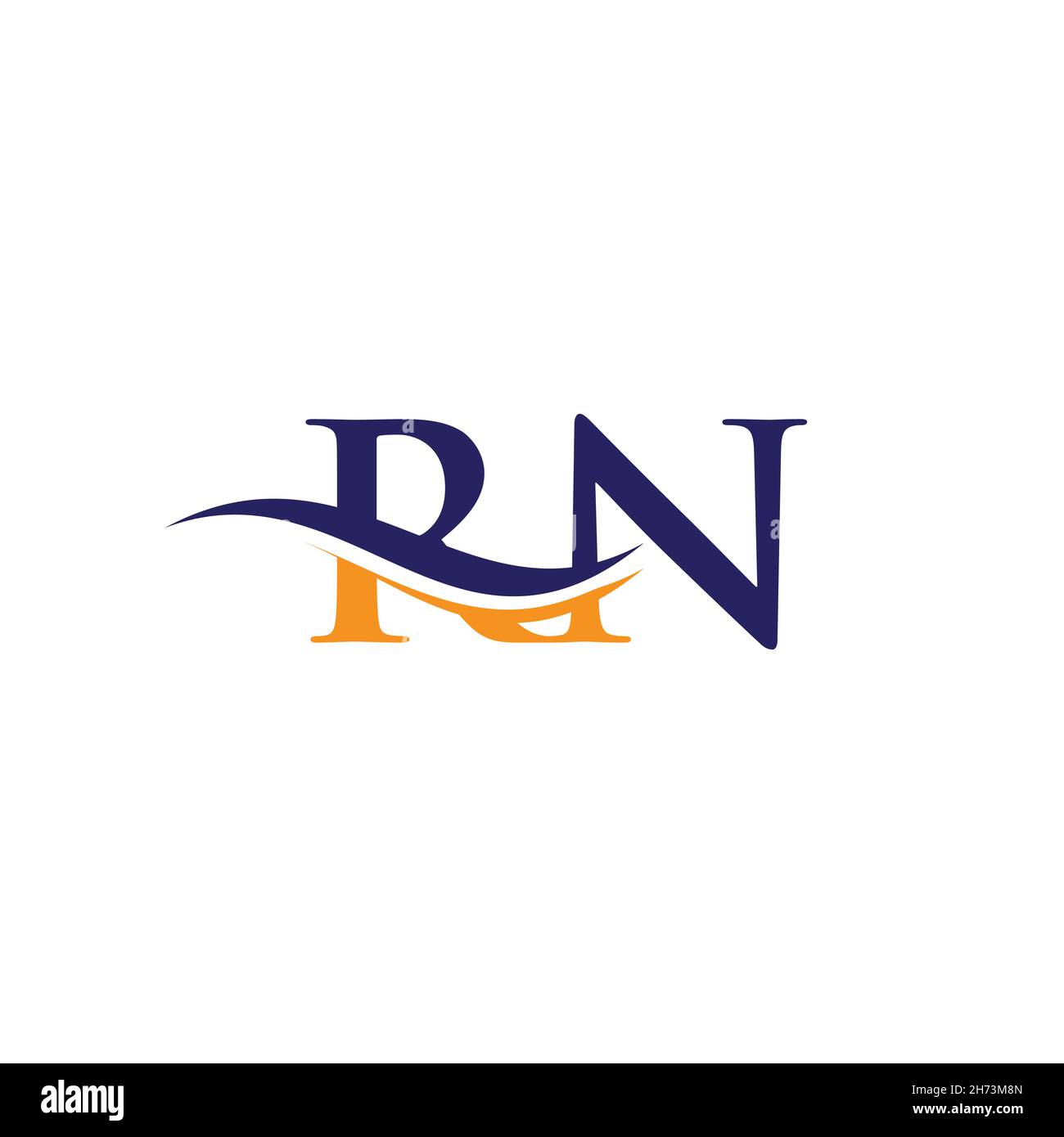 Design moderne du logo RN pour l'identité de l'entreprise et de l'entreprise.Lettre RN créative avec concept de luxe. Illustration de Vecteur