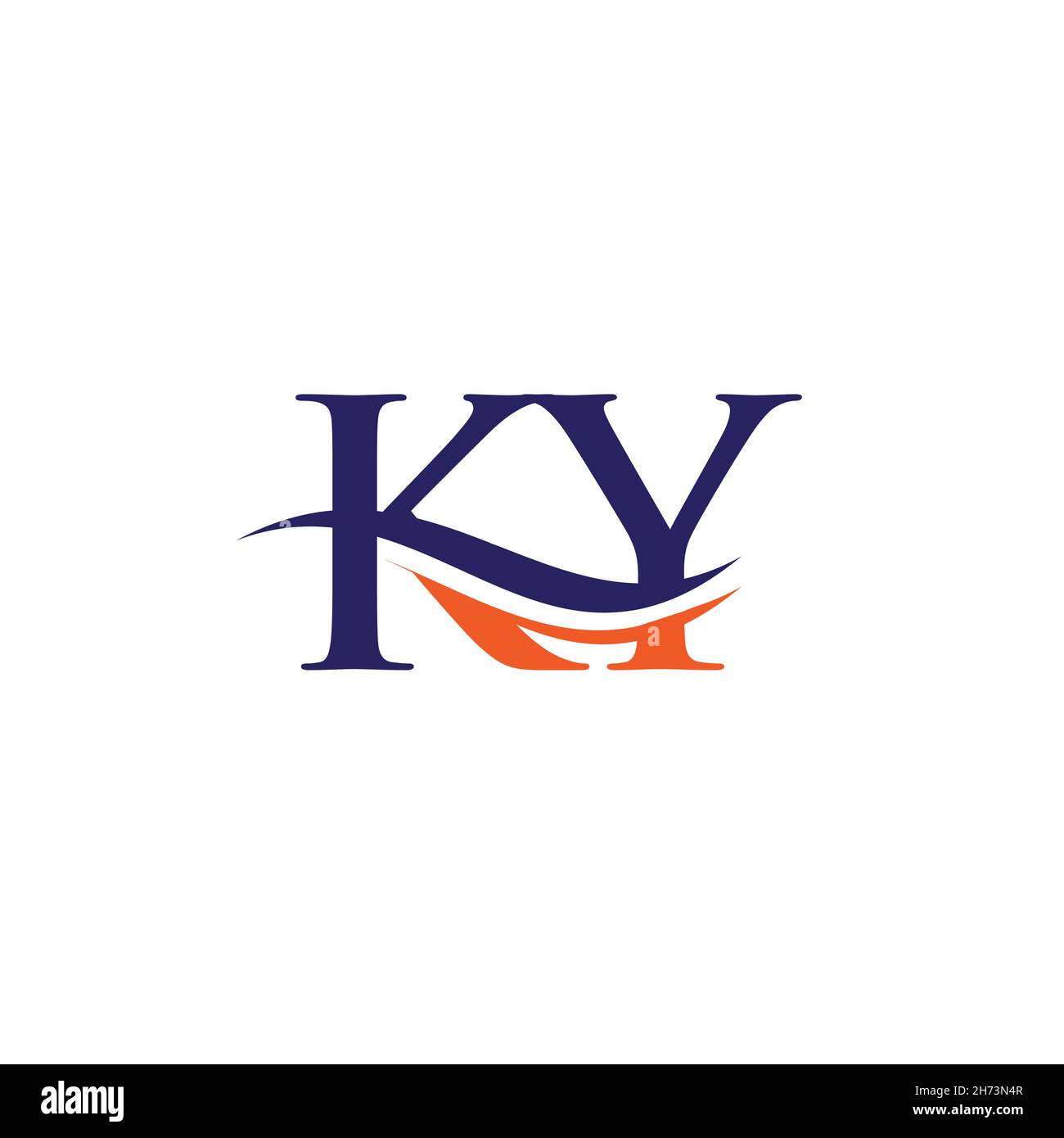 Lettre KY créative avec concept de luxe.Design moderne du logo KY pour l'identité de l'entreprise et de l'entreprise. Illustration de Vecteur