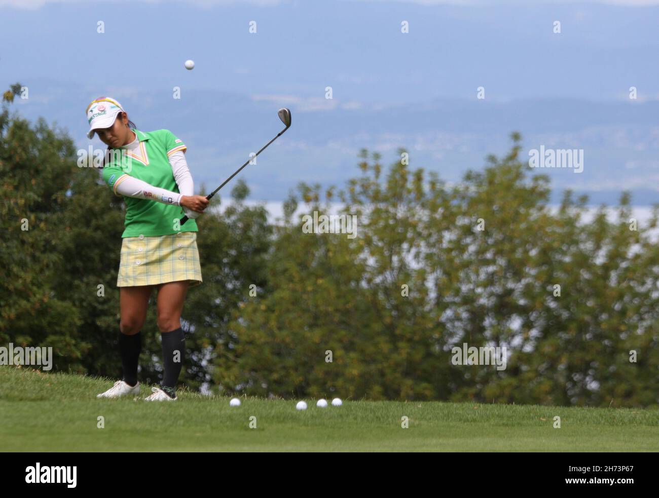 Evian, france, 22 juillet 2011 : la golfeuse de dame ai Miyazato en action aux maîtres d'Evian 2011 Banque D'Images