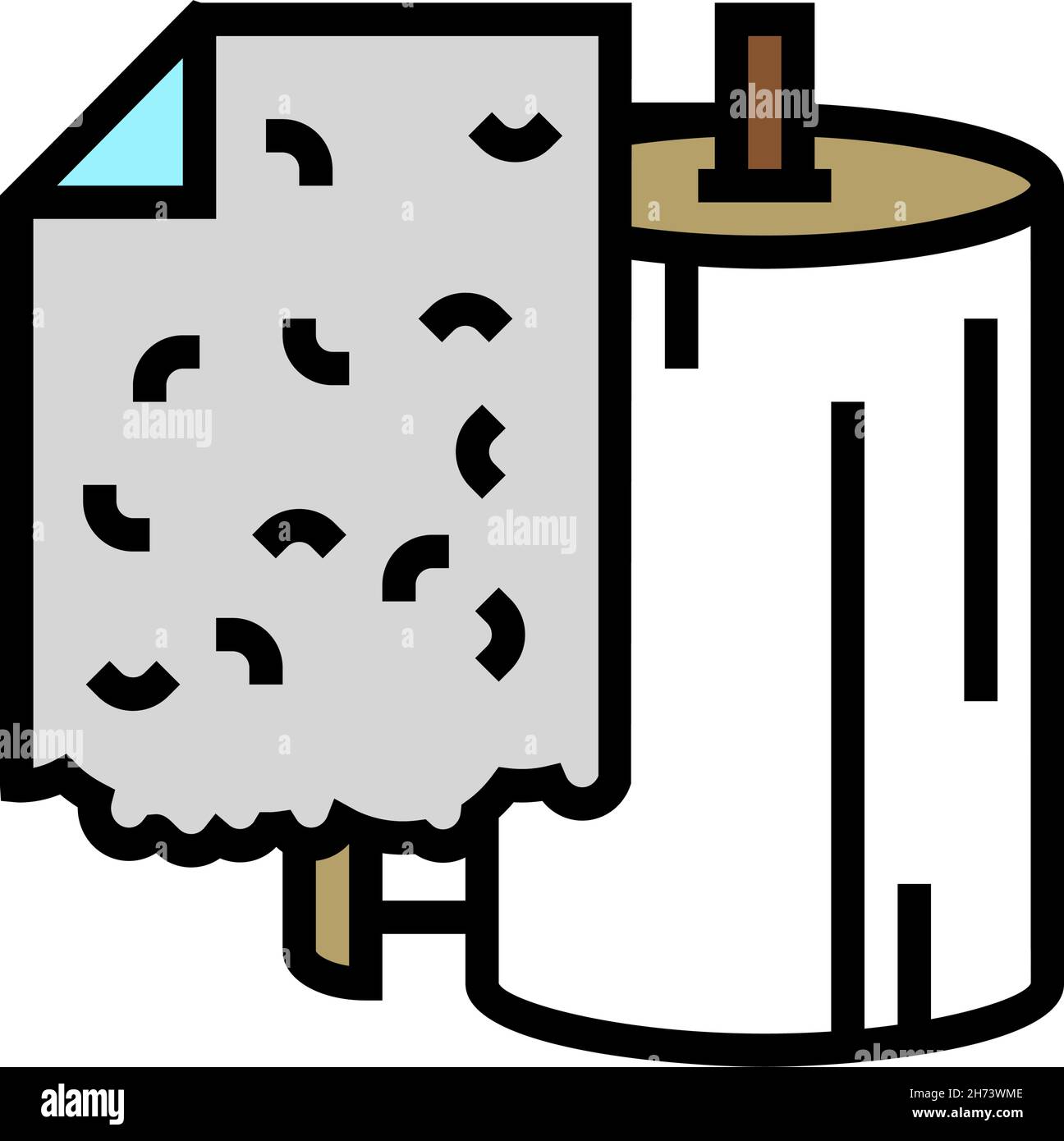 illustration vectorielle de l'icône de couleur de papier recyclé Illustration de Vecteur