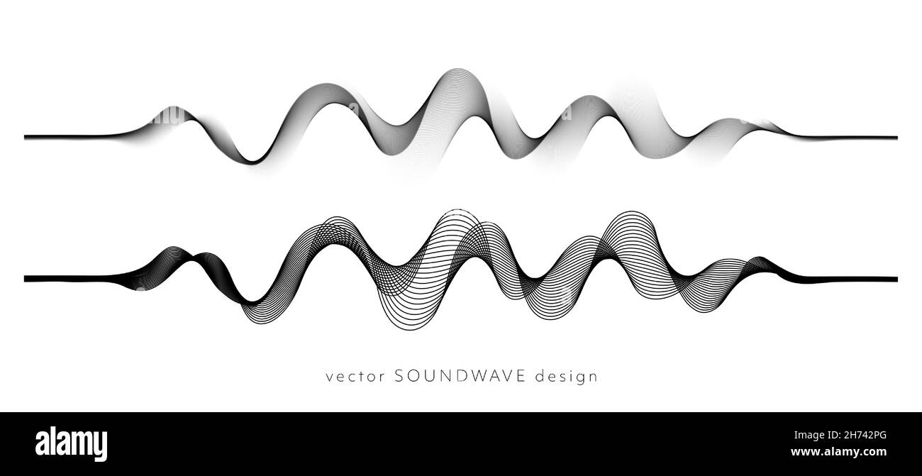 Arrière-plan vectoriel avec onde noire abstraite définie Illustration de Vecteur