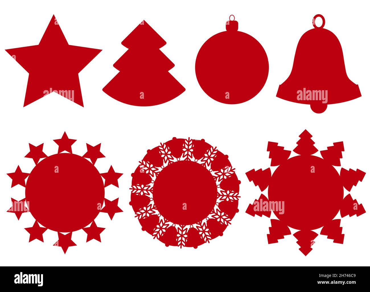 Ensemble d'autocollants de noël.Illustration vectorielle. Illustration de Vecteur