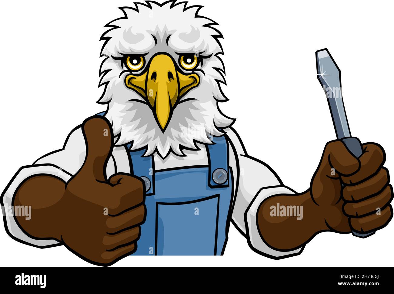 Bricoleur Tournevis Électricien Eagle Holding Illustration de Vecteur