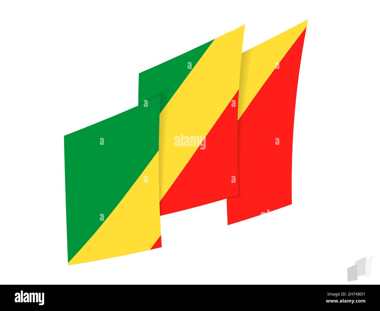 Drapeau du Congo dans un motif abstrait déchiré.Design moderne du drapeau du Congo.Icône vecteur. Illustration de Vecteur