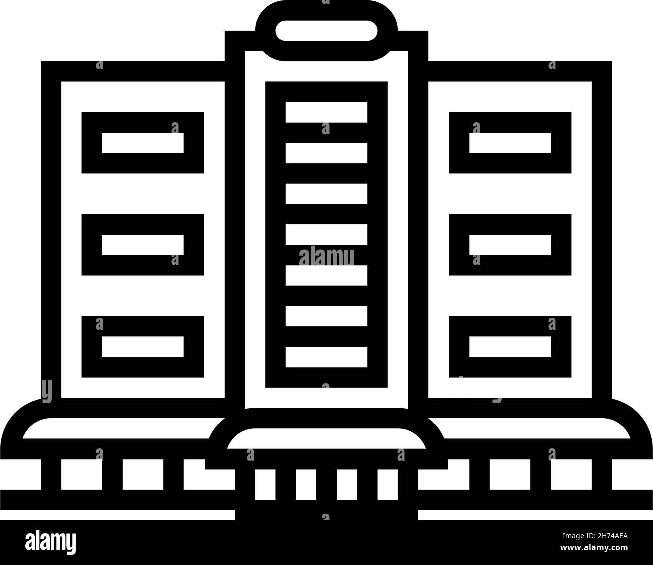 illustration vectorielle de l'icône de la ligne de construction du magasin et du centre commercial Illustration de Vecteur
