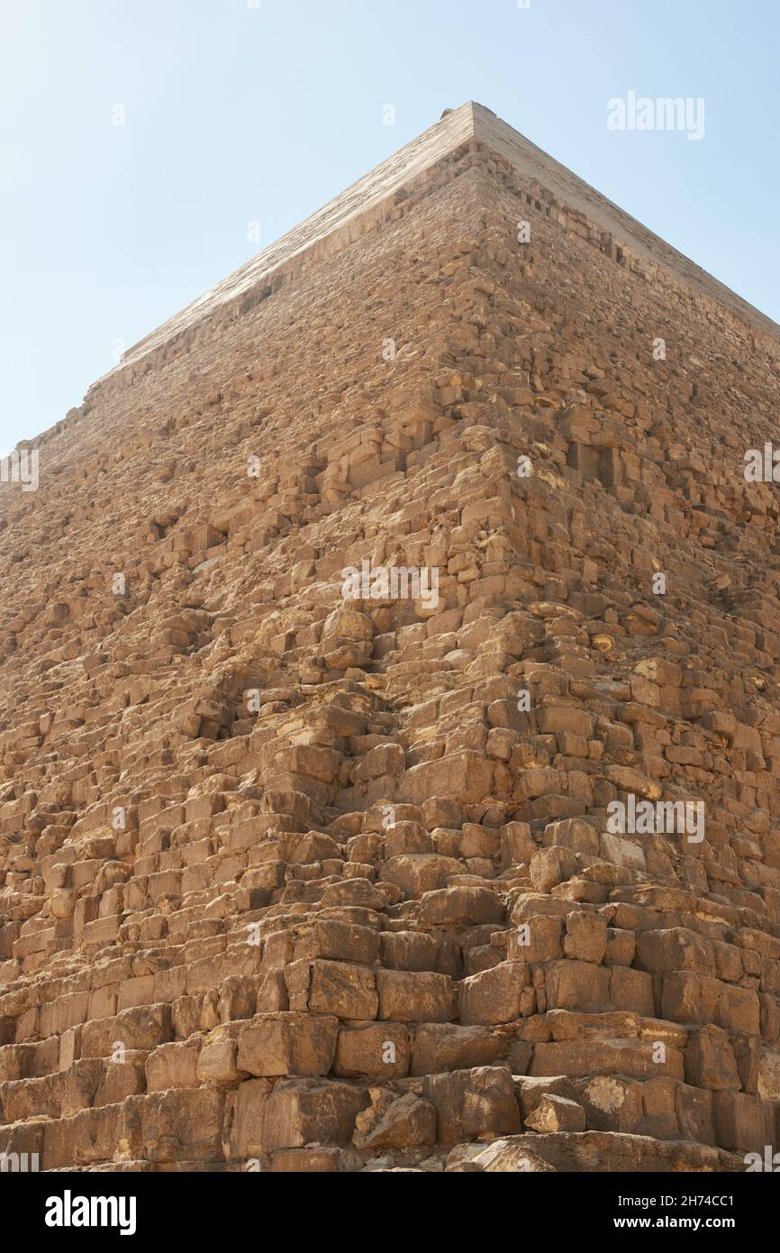 Pyramide de Khafré (lire également comme Khafra, Khefren) ou de Khéphren est le deuxième plus grand et le deuxième plus grand de pyramides de Gizeh et Banque D'Images