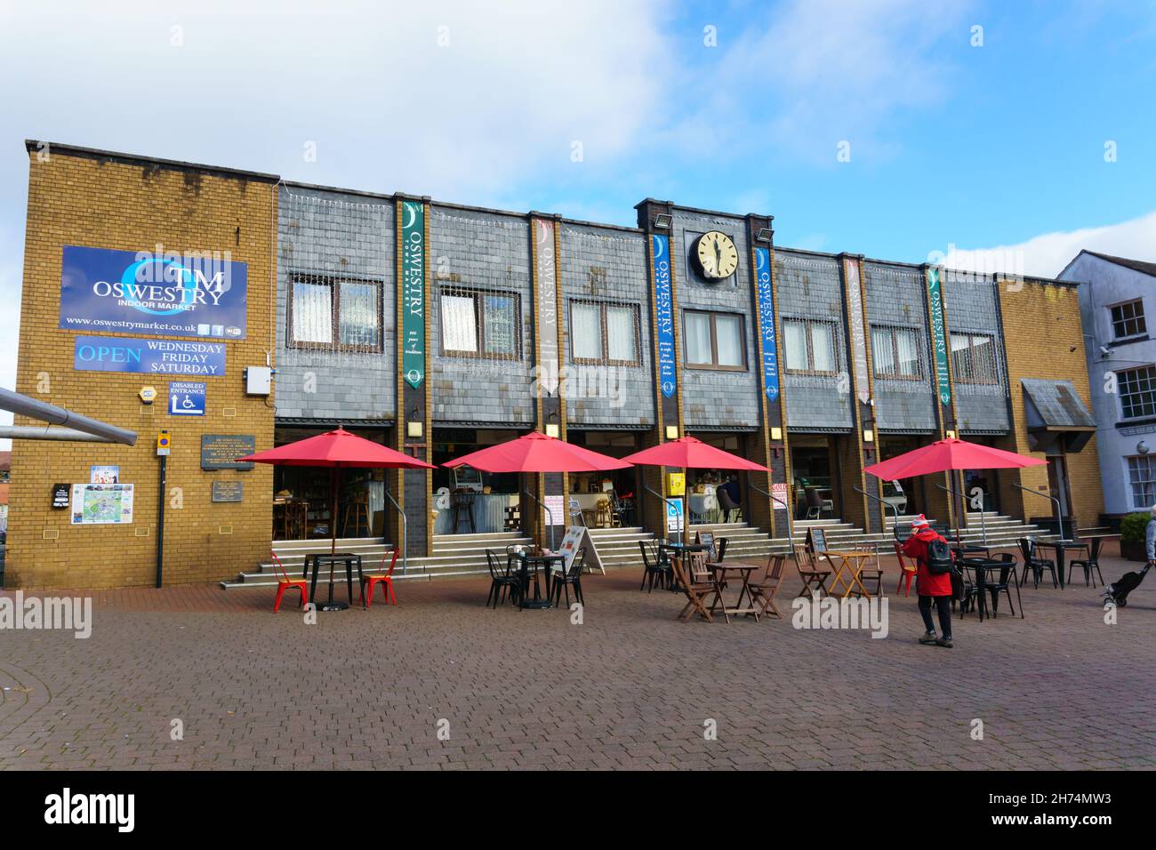 Le marché intérieur d'Oswestry sur Bailey Head dans la ville d'Oswestry North Shropshire, en Angleterre Banque D'Images
