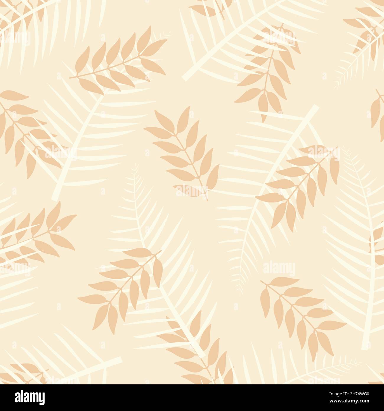 Élégant motif vectoriel sans couture de feuilles de palmier tropical tendance.Design tout en gommage texture répétée arrière-plan pour l'impression et le textile Illustration de Vecteur