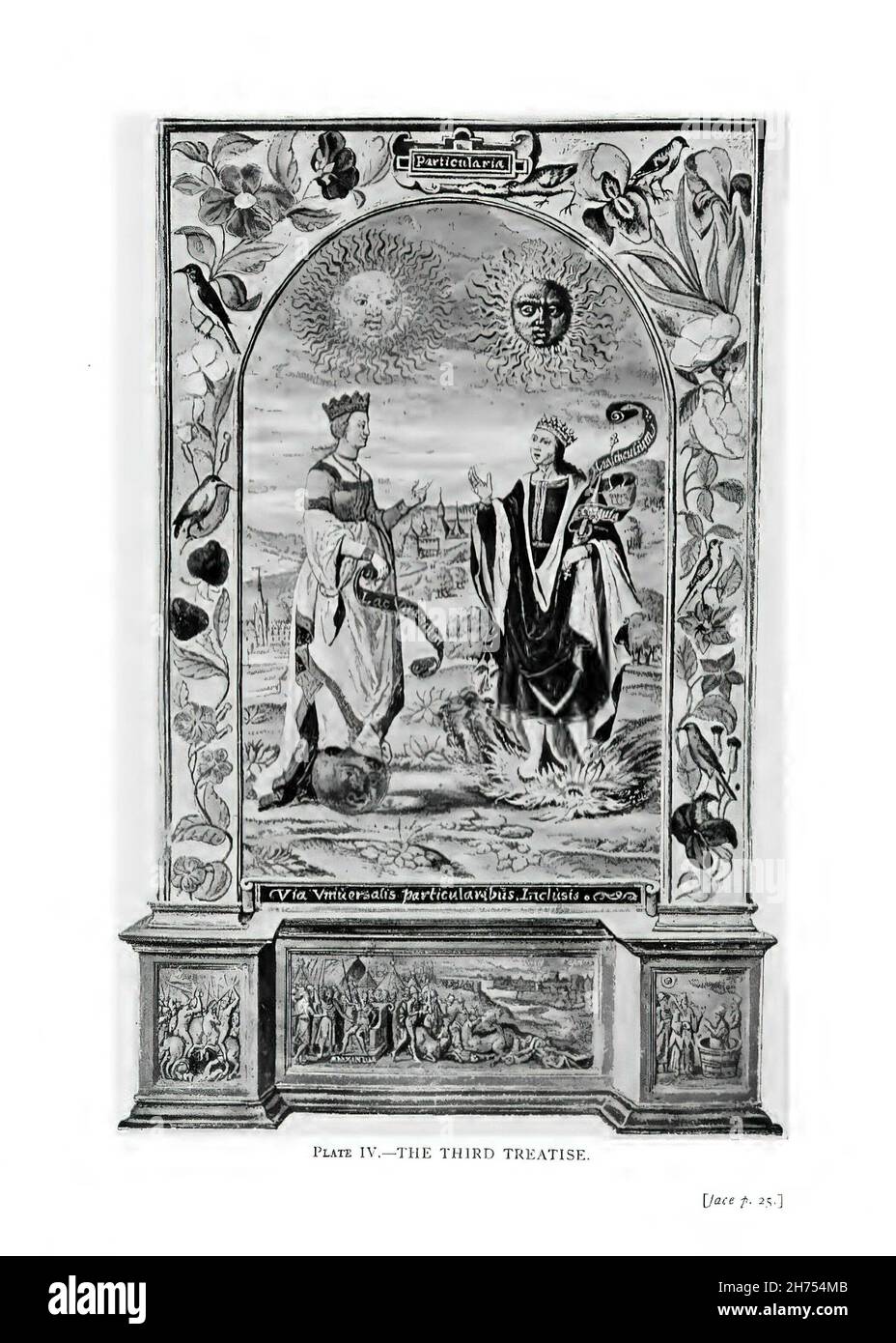 Illustration de la gravure du XIXe siècle montrant la rencontre du roi solaire et de la reine lunaire Banque D'Images