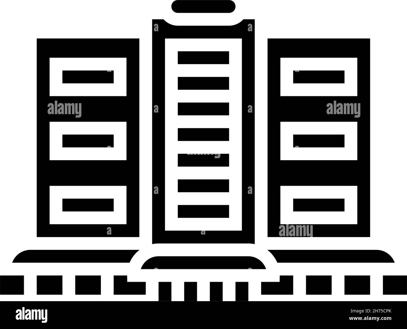 illustration du vecteur d'icône de glyphe du bâtiment du magasin et du centre commercial Illustration de Vecteur