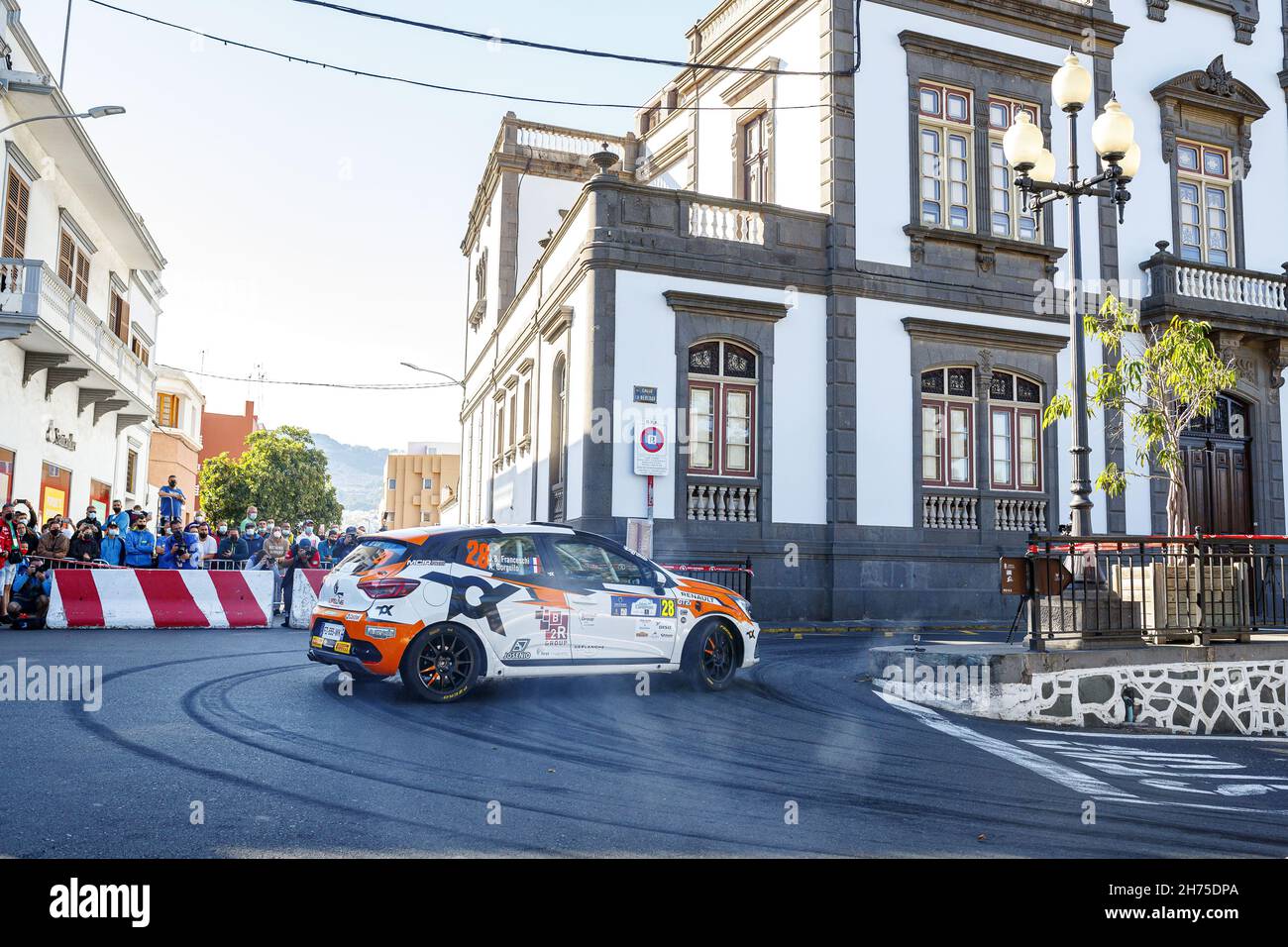 28 Franceschi Jean-Baptiste (FRA), Gorguilo Anthony (FRA), Renault Clio 2021, Toksport WRT, action pendant le rallye FIA Islas Canarias, 8e tour du championnat européen de rallye FIA 2021, du 18 au 20 novembre 2021 à Las Palmas de Gran Canaria, Espagne - photo: Énormania et/Grégoire/DPPI/LiveMedia Banque D'Images