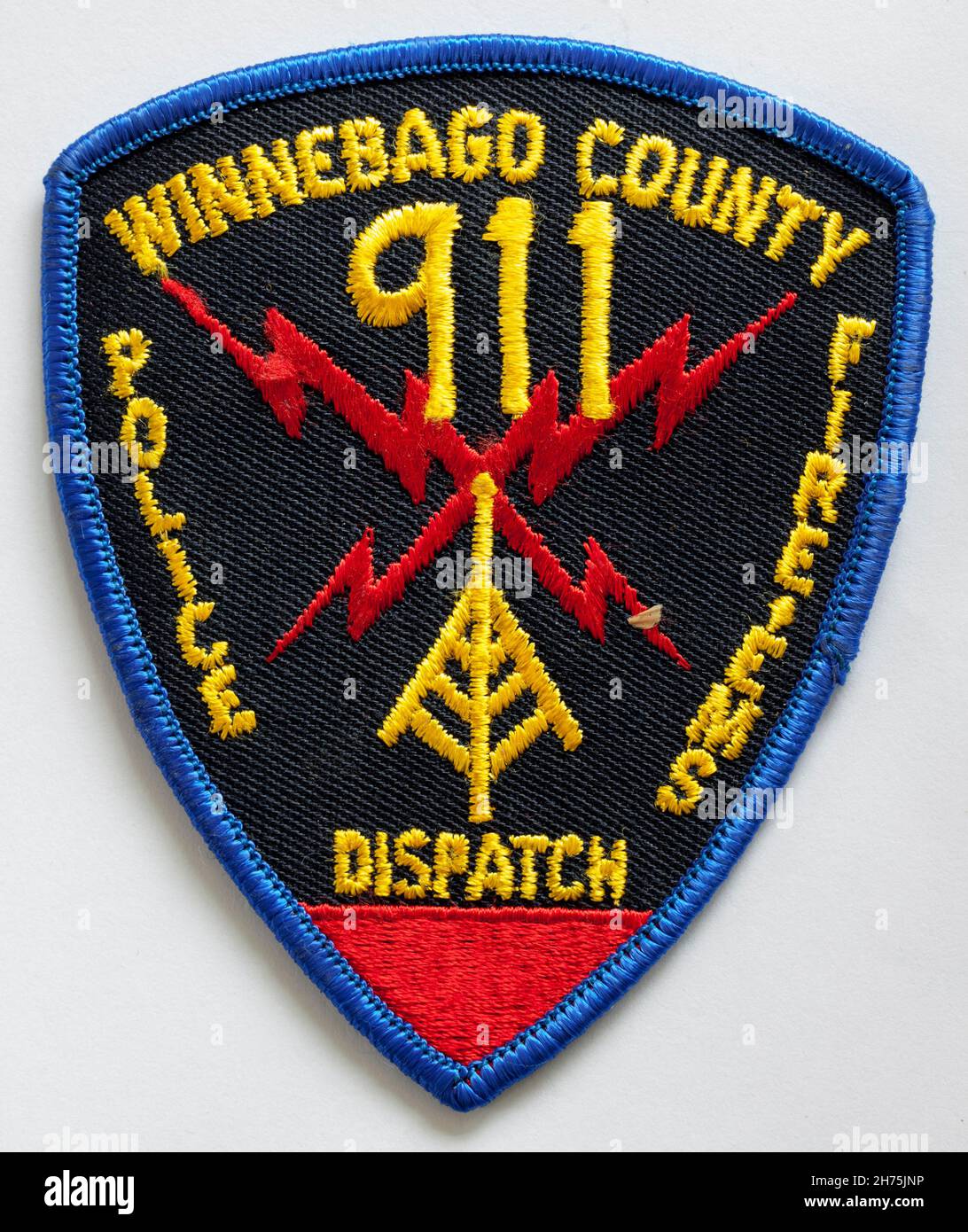 Vintage Winnebago County Firemens badge Patch Banque D'Images