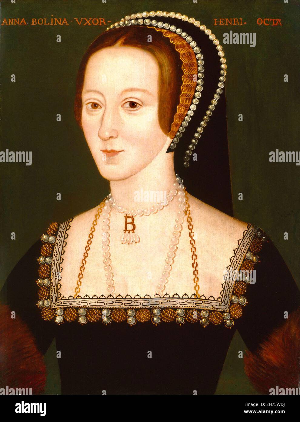 Portrait d'Anne Boleyn, probablement basé sur un portrait contemporain qui ne survit plus - artiste inconnu Banque D'Images