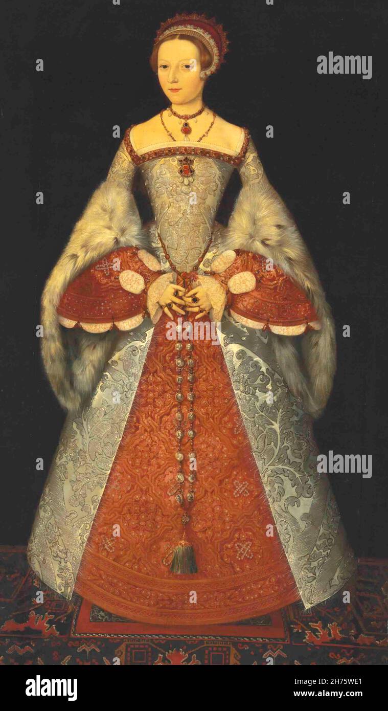 Portrait de Katherine Parr d'après John Master - huile sur panneau, vers 1545 Banque D'Images