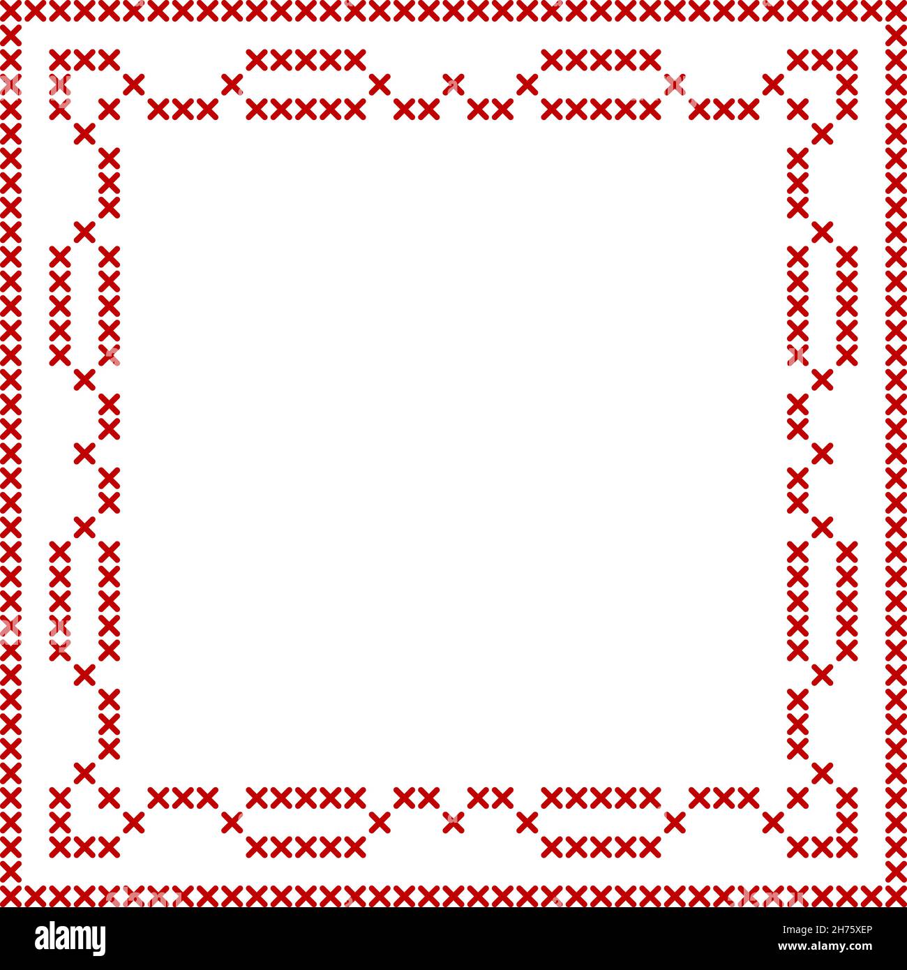 Bordure à point de croix, motif carré, parfait pour le motif de bannière de  Noël.Décoration géométrique rouge pour motif de broderie de  serviette.VVecto Image Vectorielle Stock - Alamy